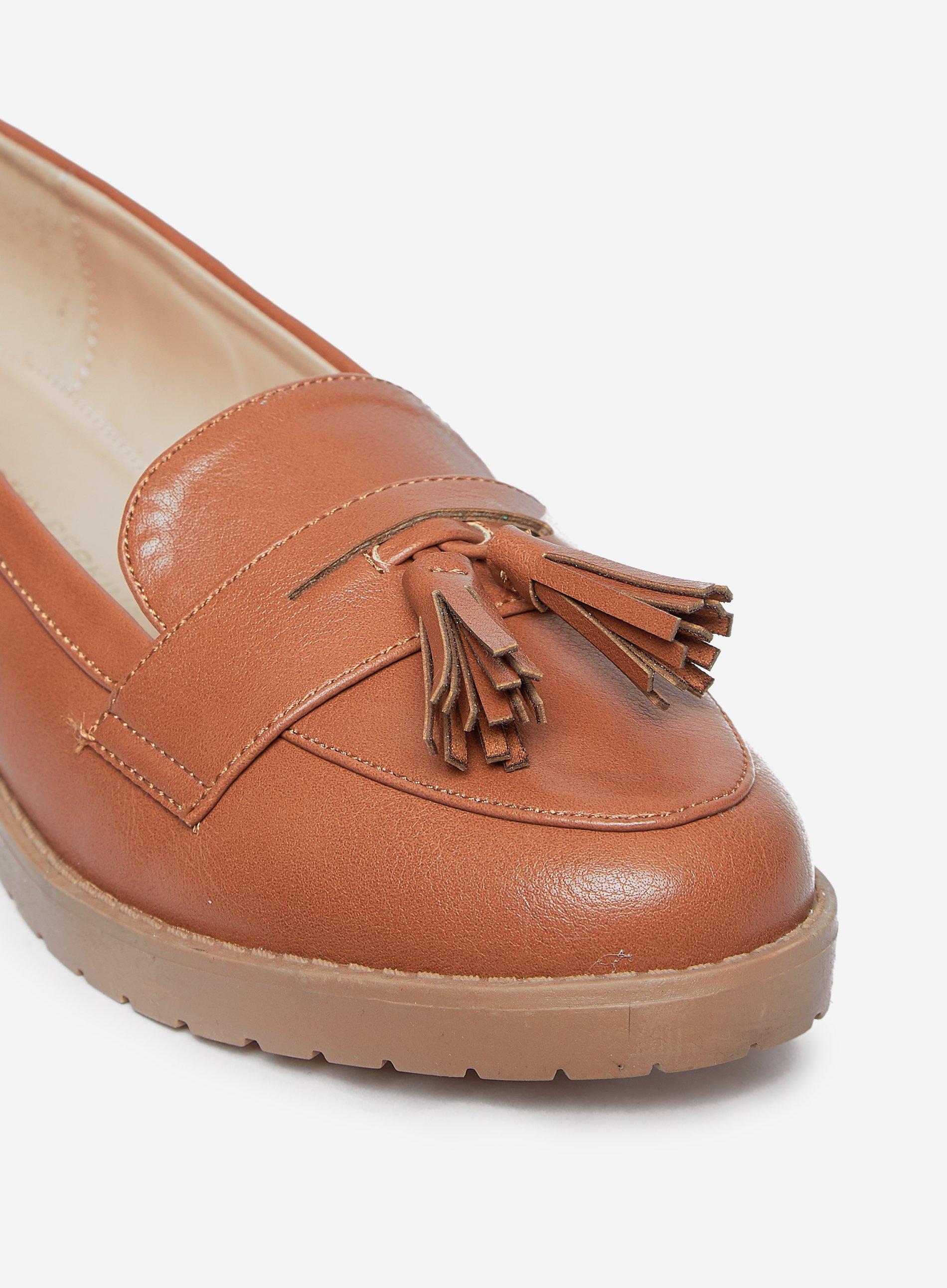 dorothy perkins tan loafers