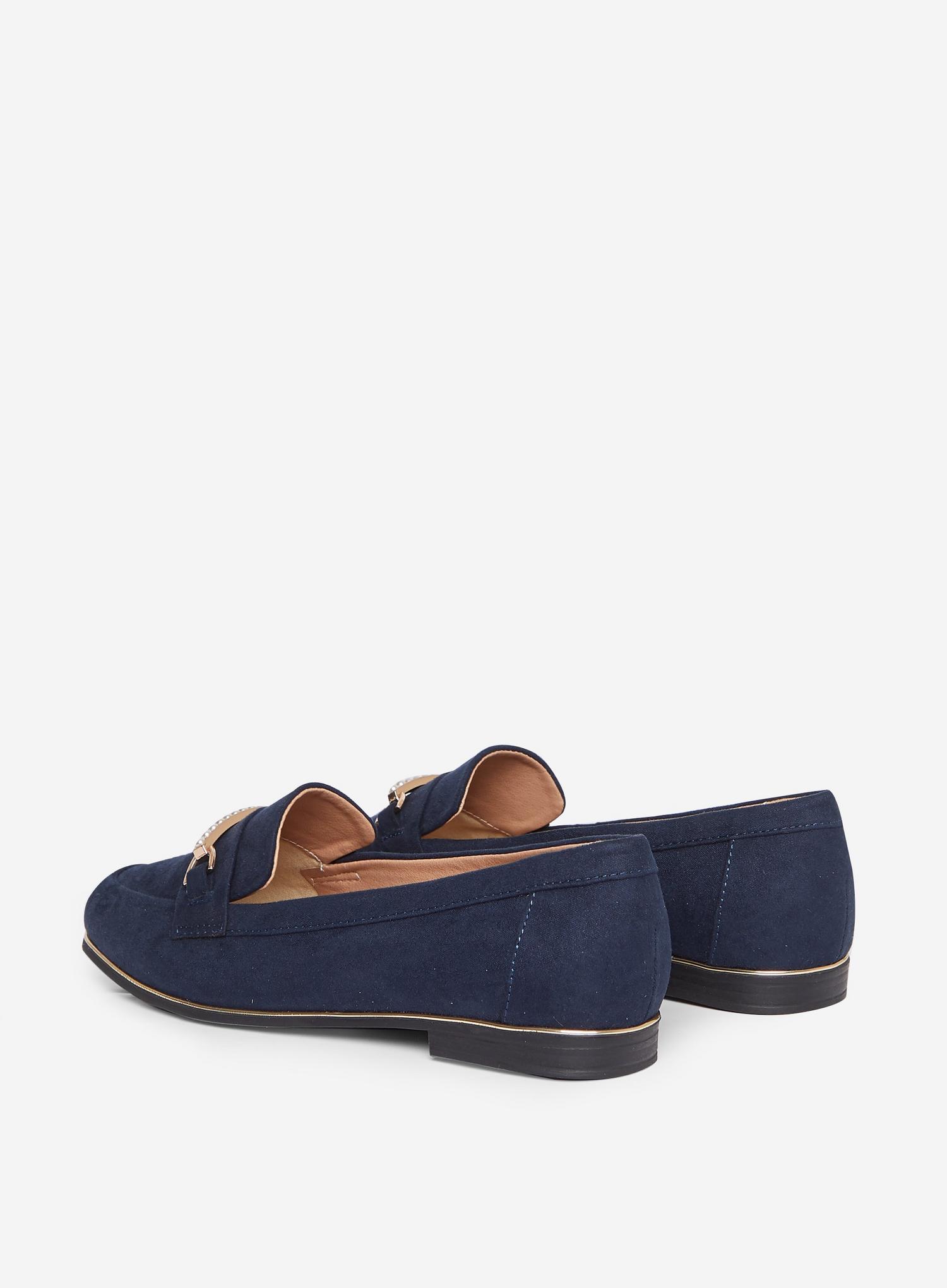 wide fit navy loafers