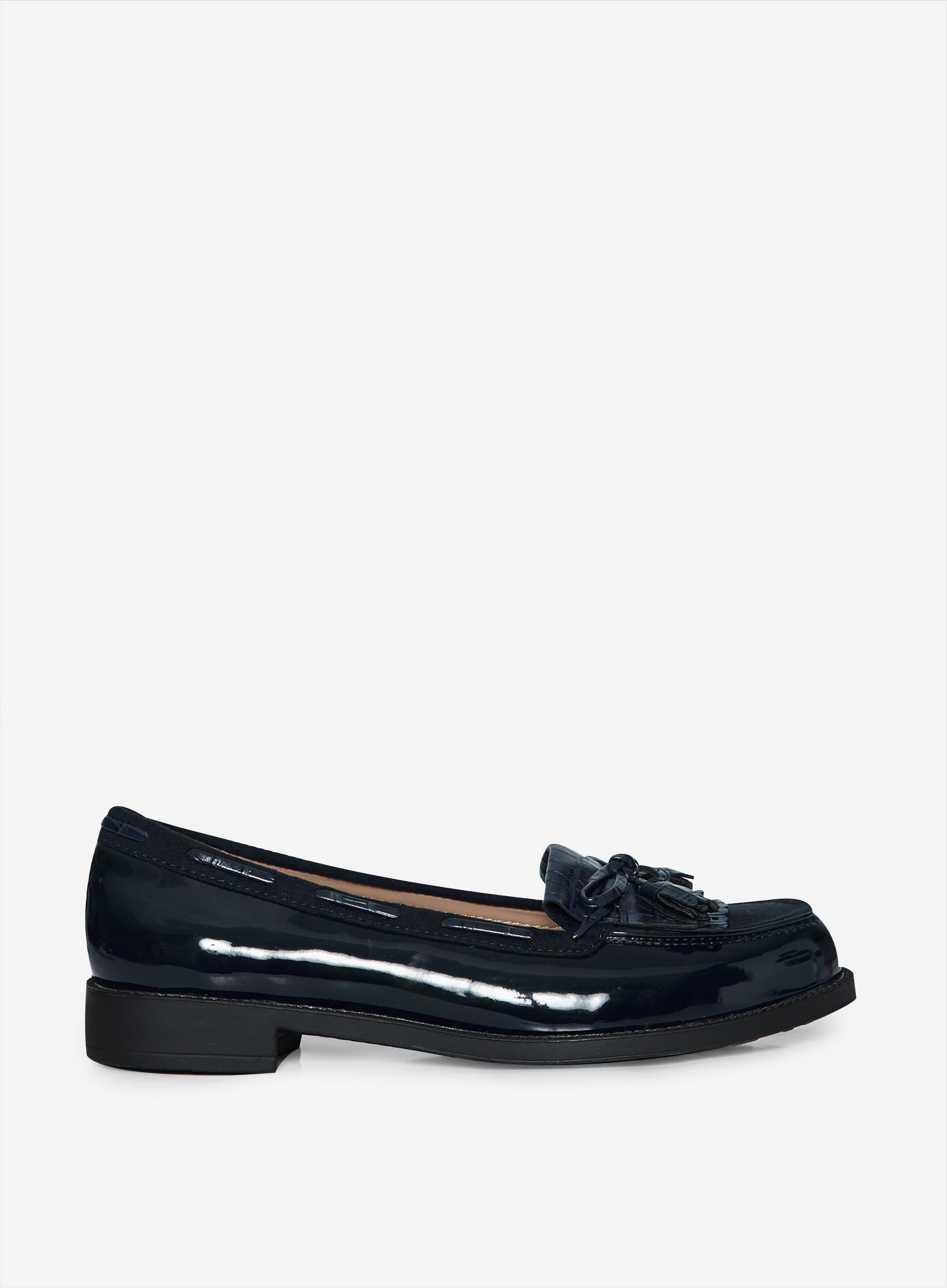 navy wide fit loafers