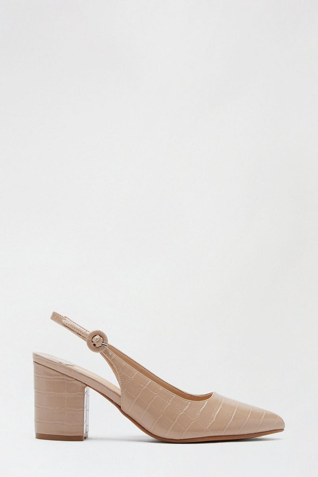 Peach Wide Fit Evie Pointed Toe Court Shoe image number 1