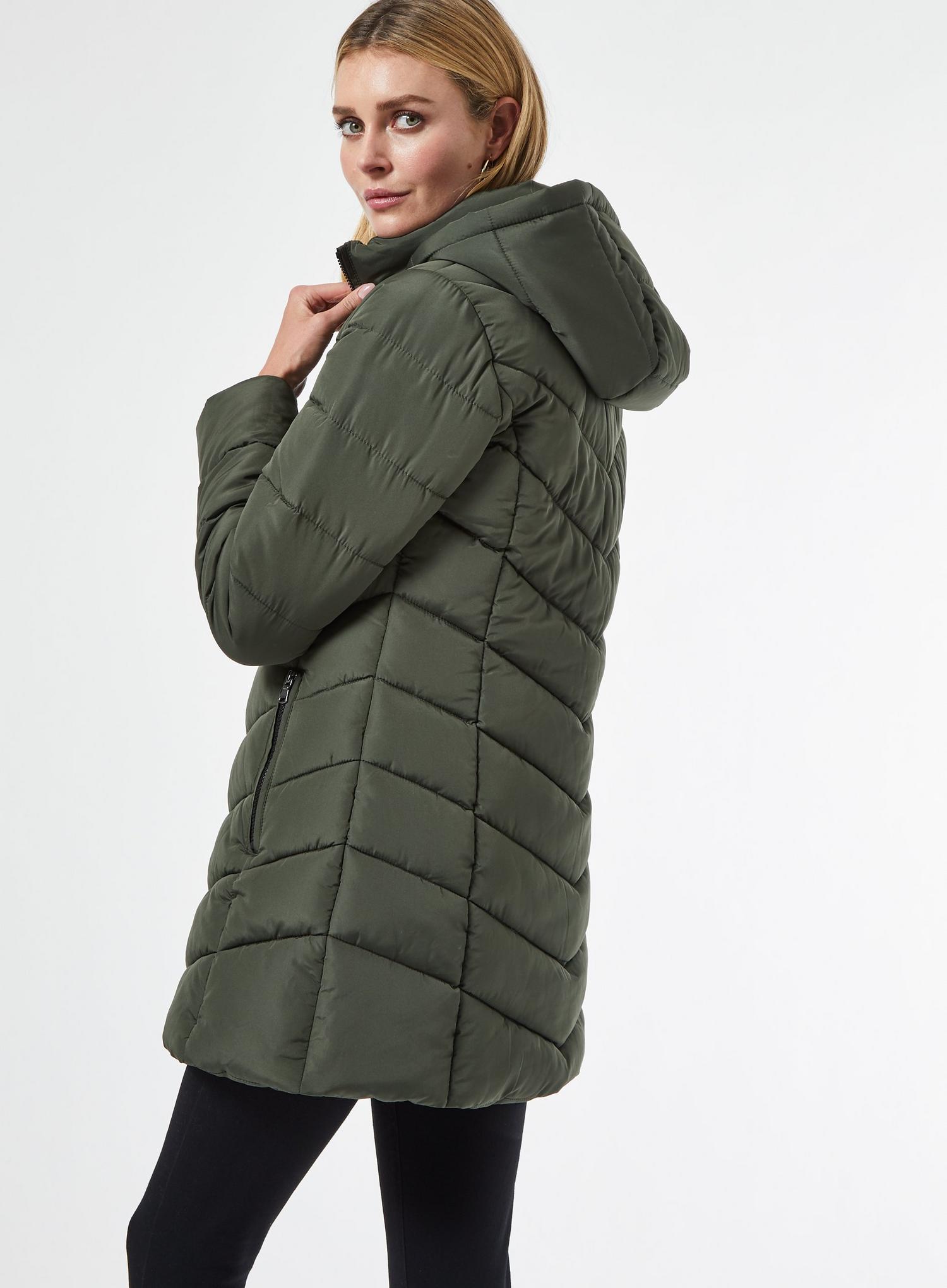 dunnes long padded coat
