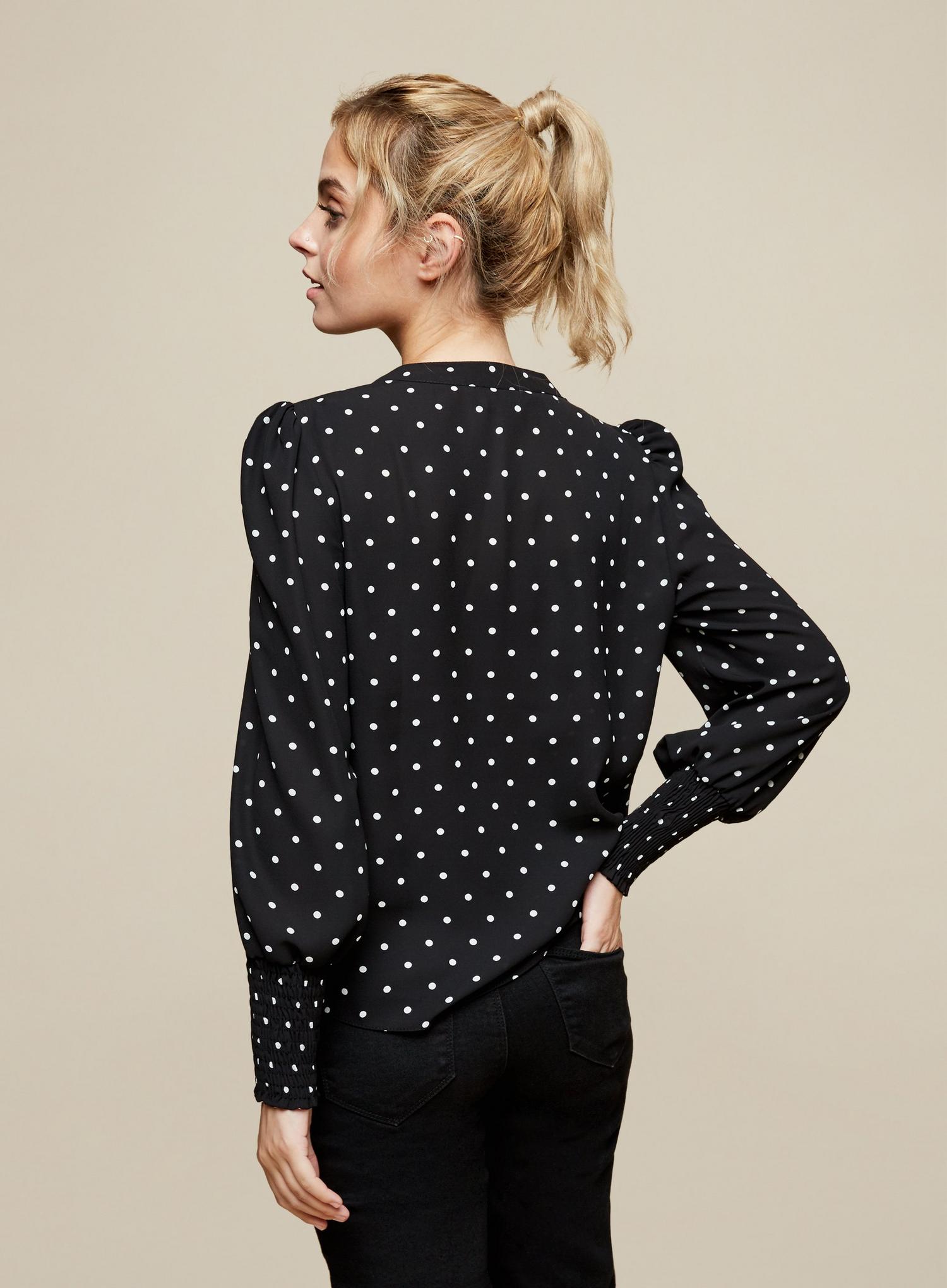 spot print blouse