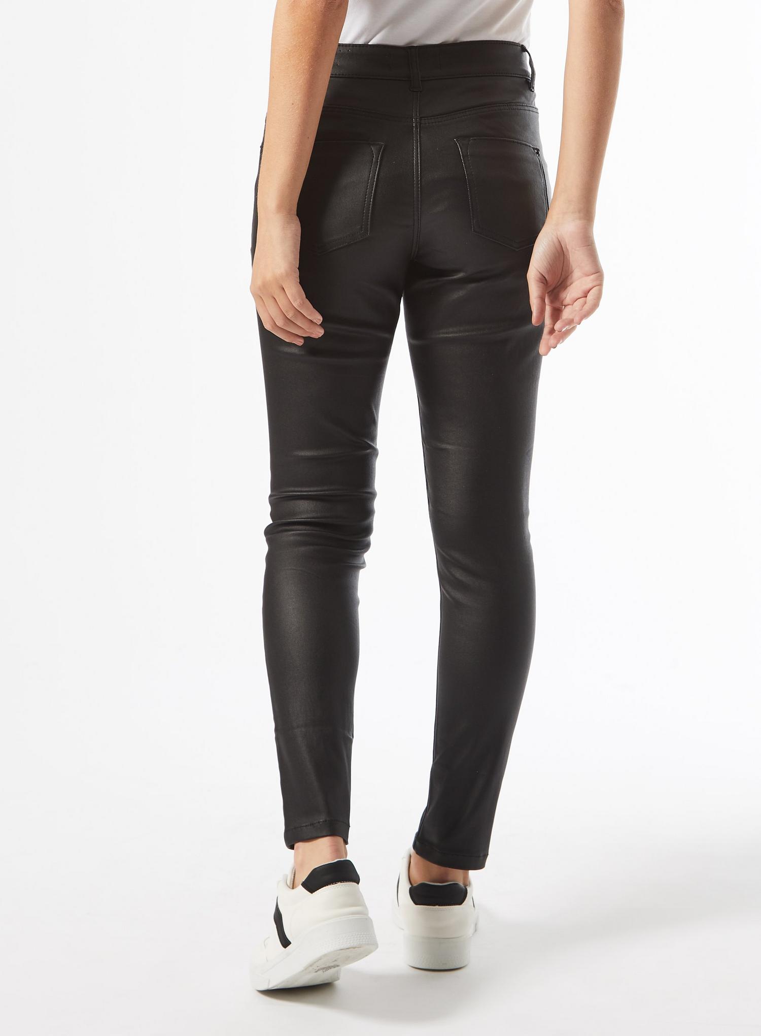 petite black coated jeans