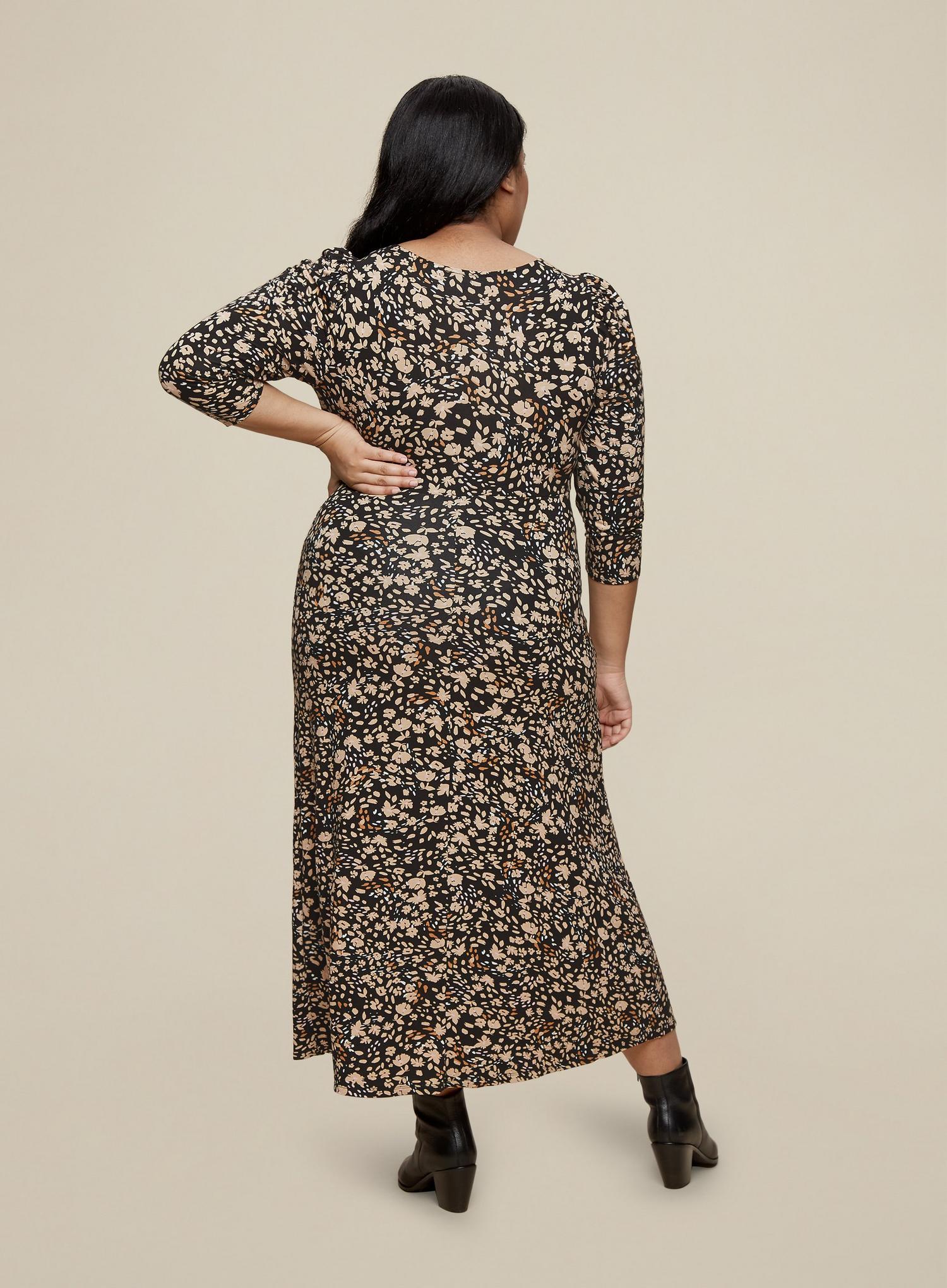 Curve Neutral Floral Midi Dress | Dorothy Perkins UK