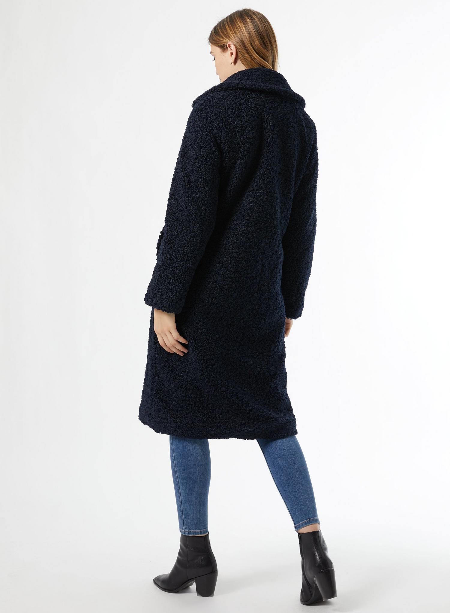 Navy Extra Long Teddy Coat Dorothy Perkins UK