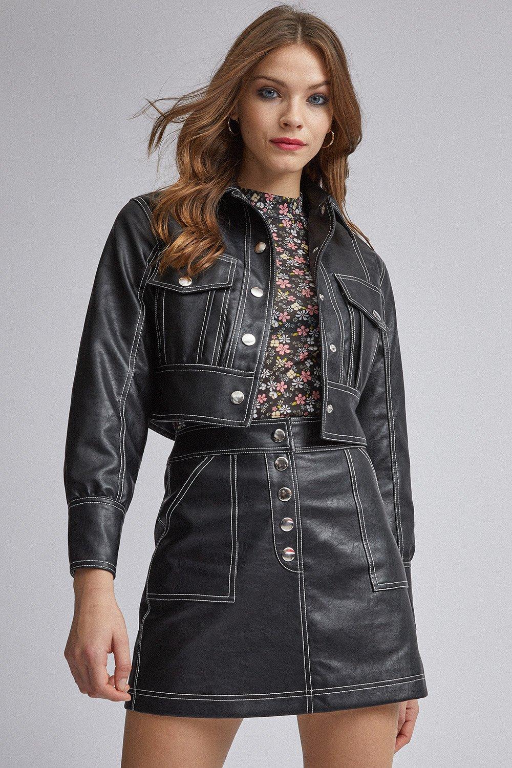 dorothy perkins pu jacket