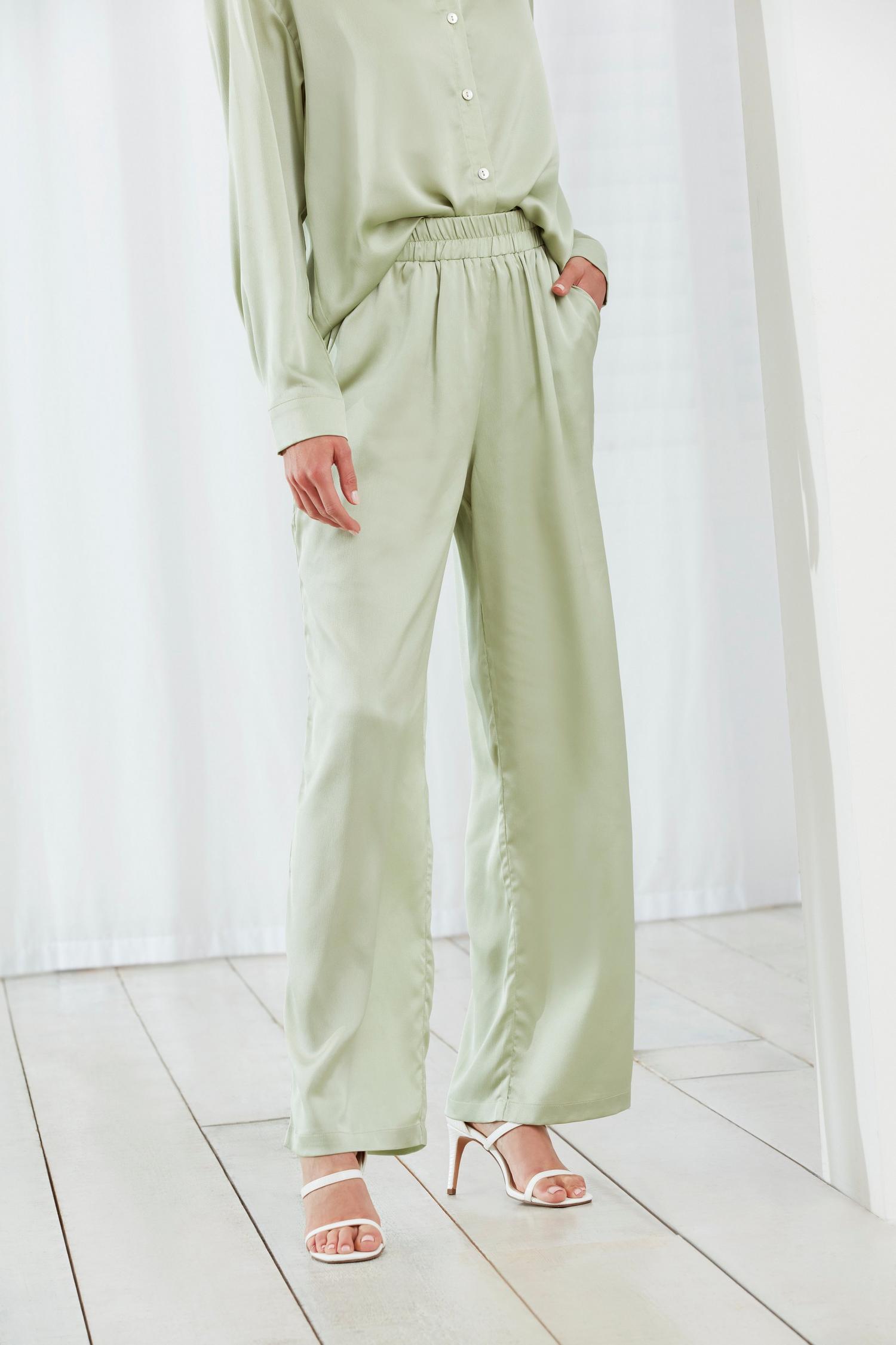 Sage Satin Co-ord Wide Leg Trouser | Dorothy Perkins UK