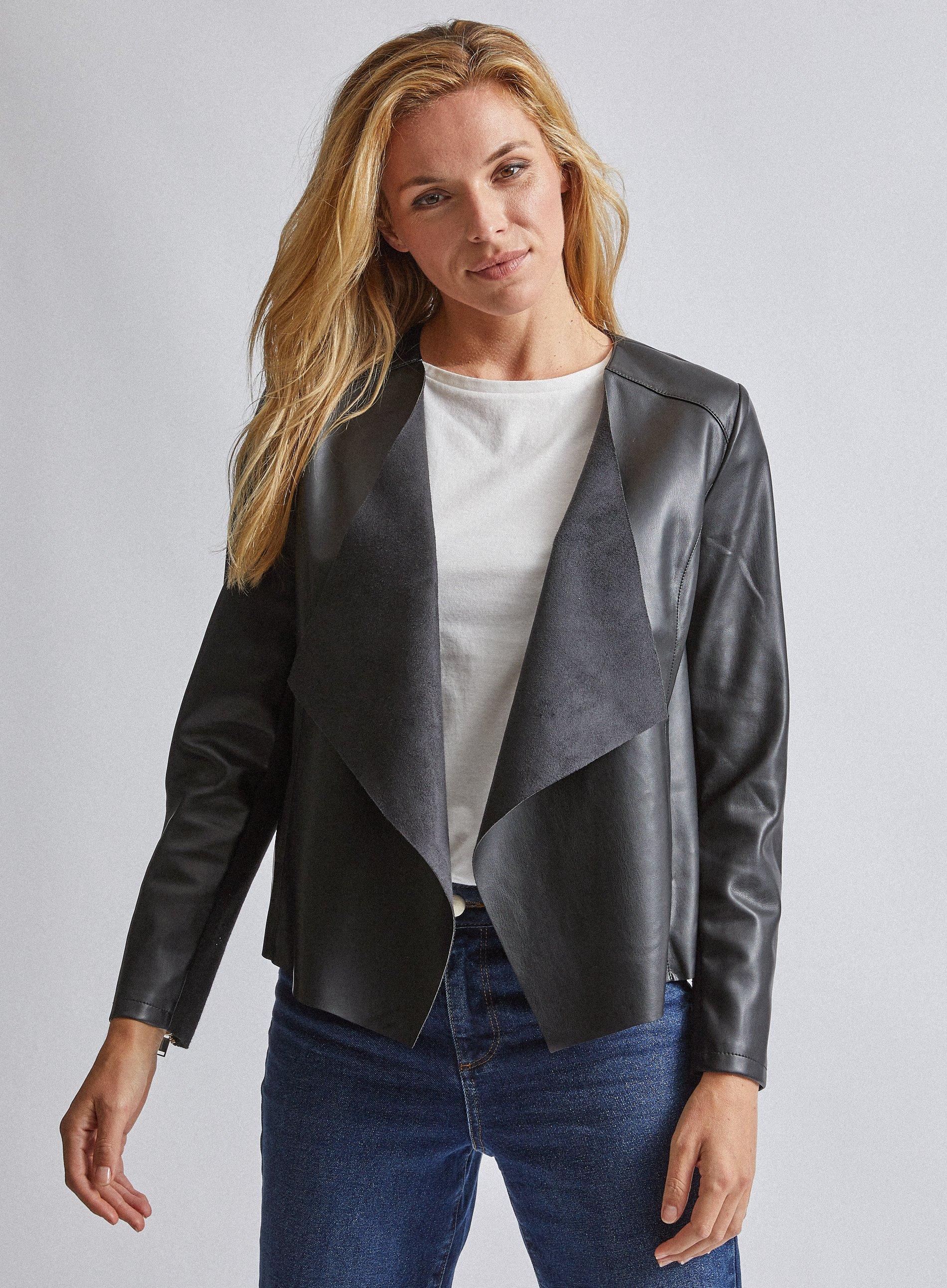 dorothy perkins grey waterfall jacket