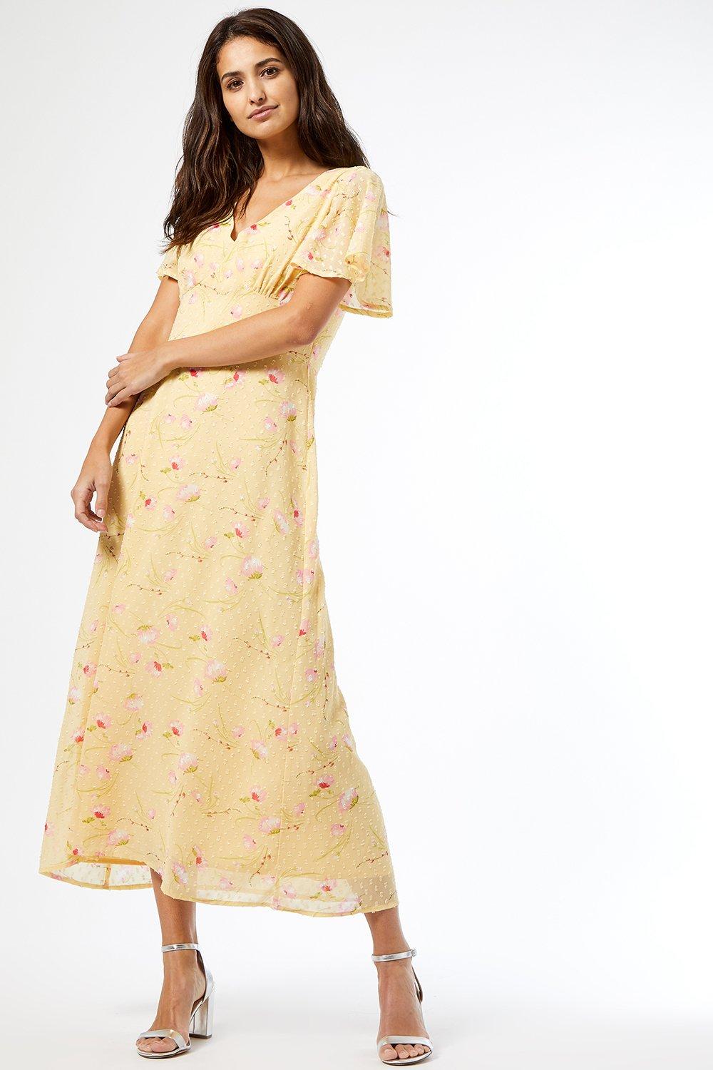 dorothy perkins yellow midi dress