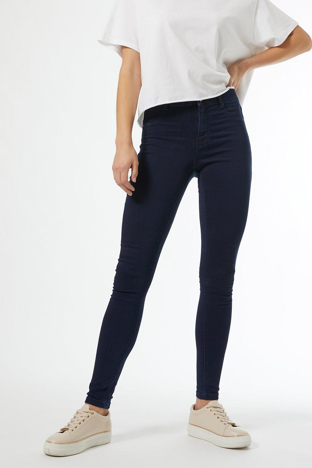 148 Blue Black Short Frankie Skinny Jeans image number 2