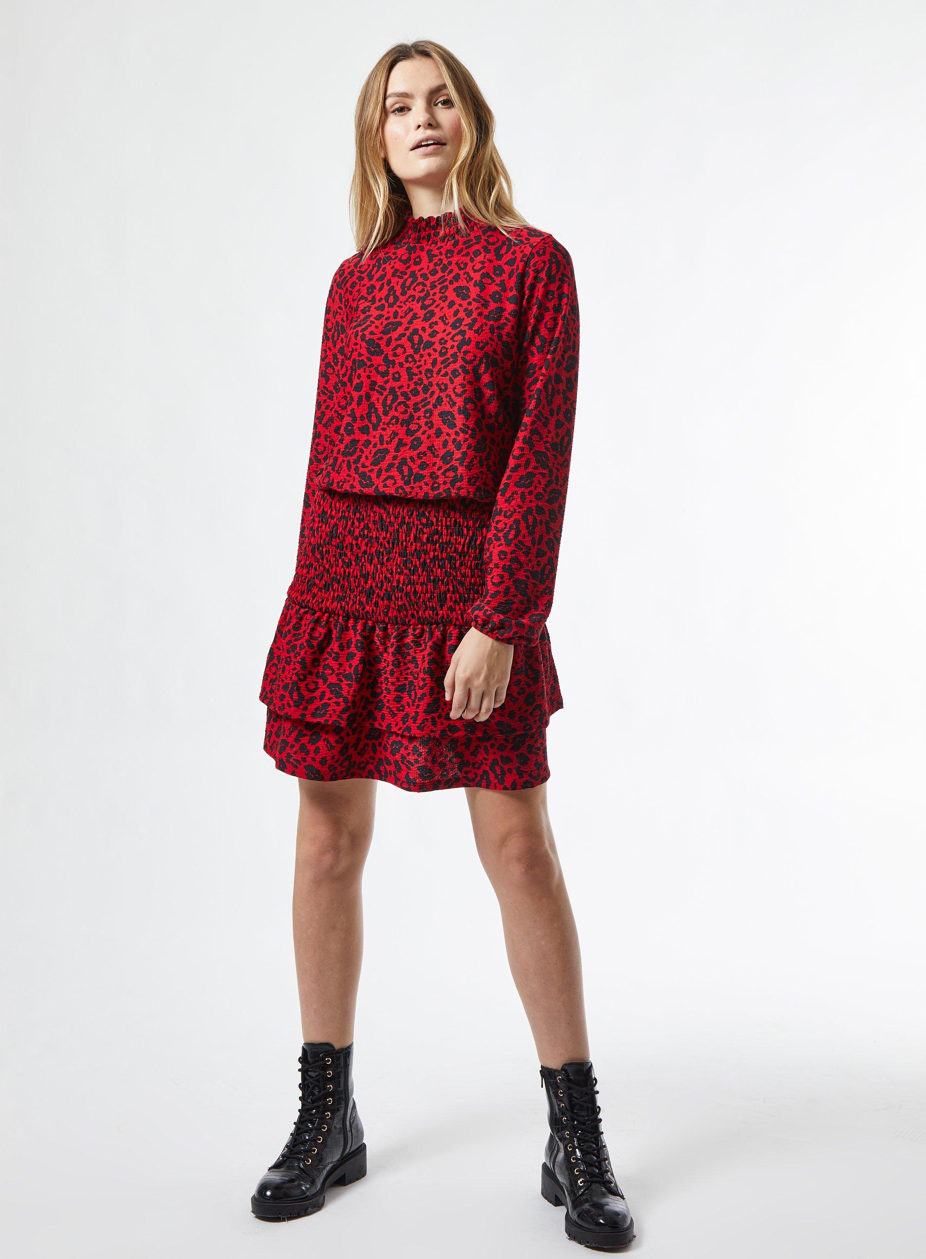 dorothy perkins red leopard print dress