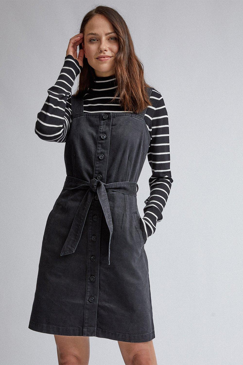 hollister black denim dress