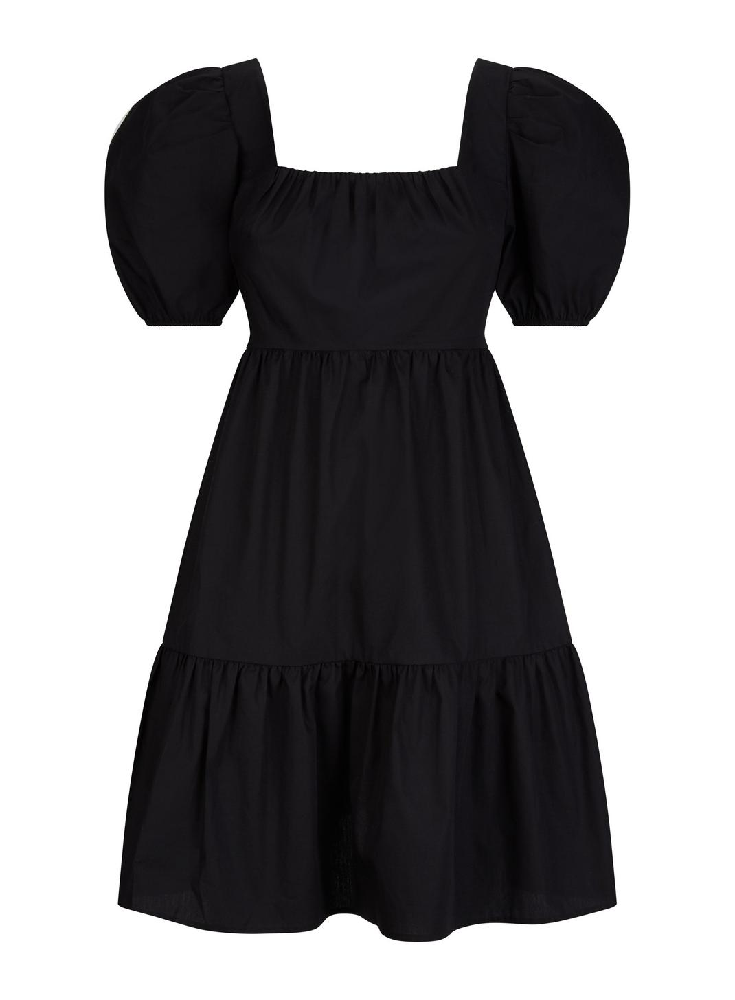 105 Black Cotton Smock Dress image number 2