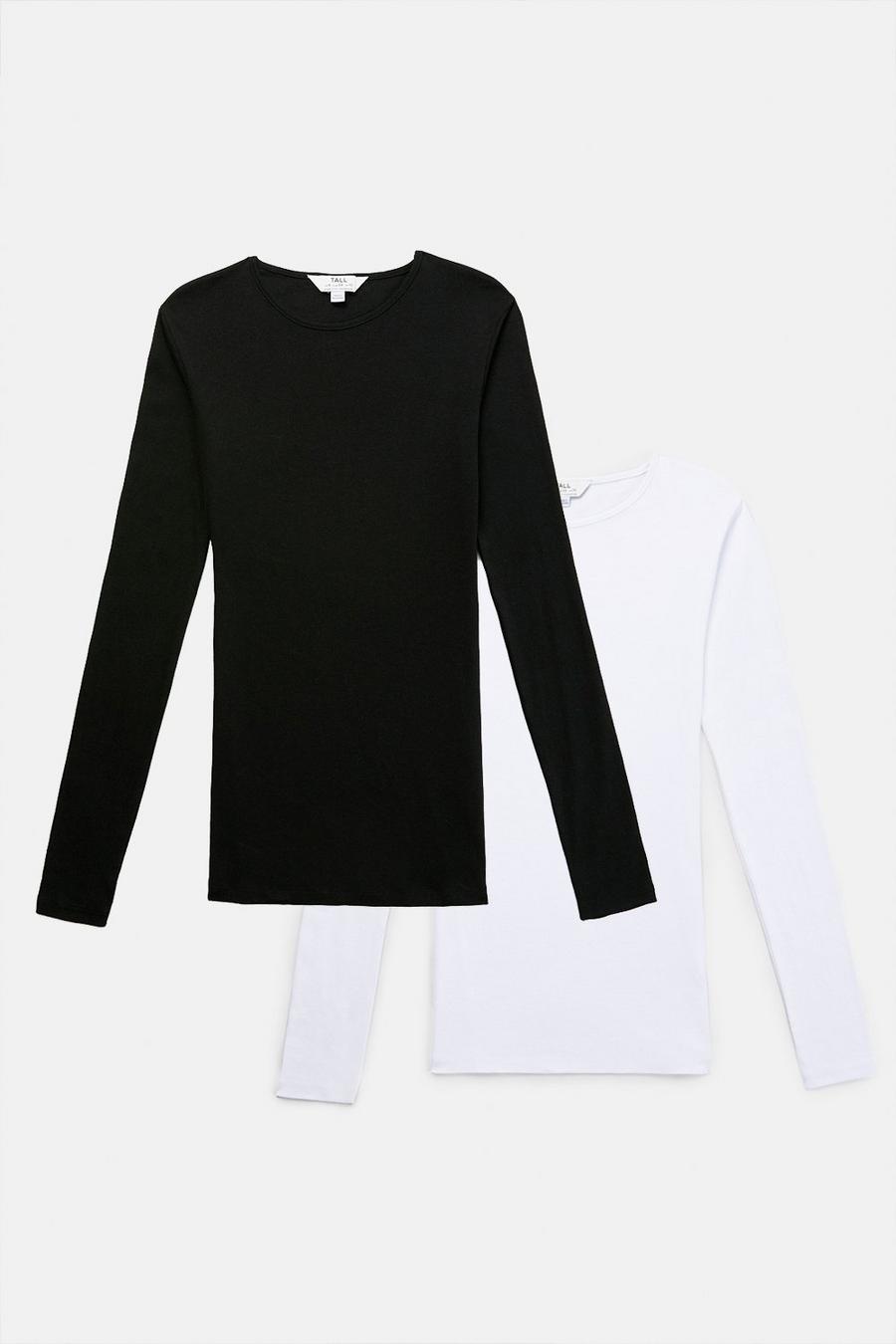 Tall 2 Pack Long Sleeve Crew Neck Top