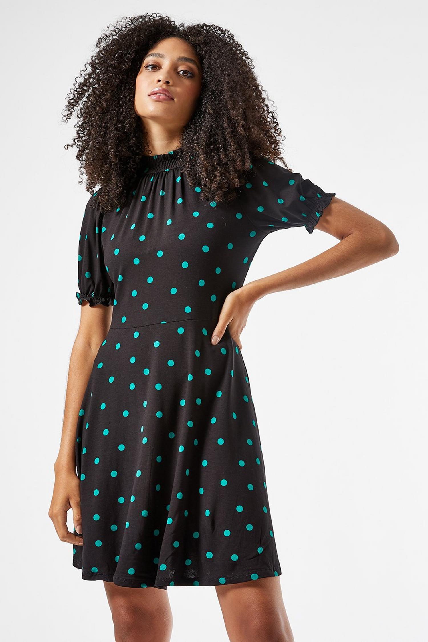 joules green spot dress