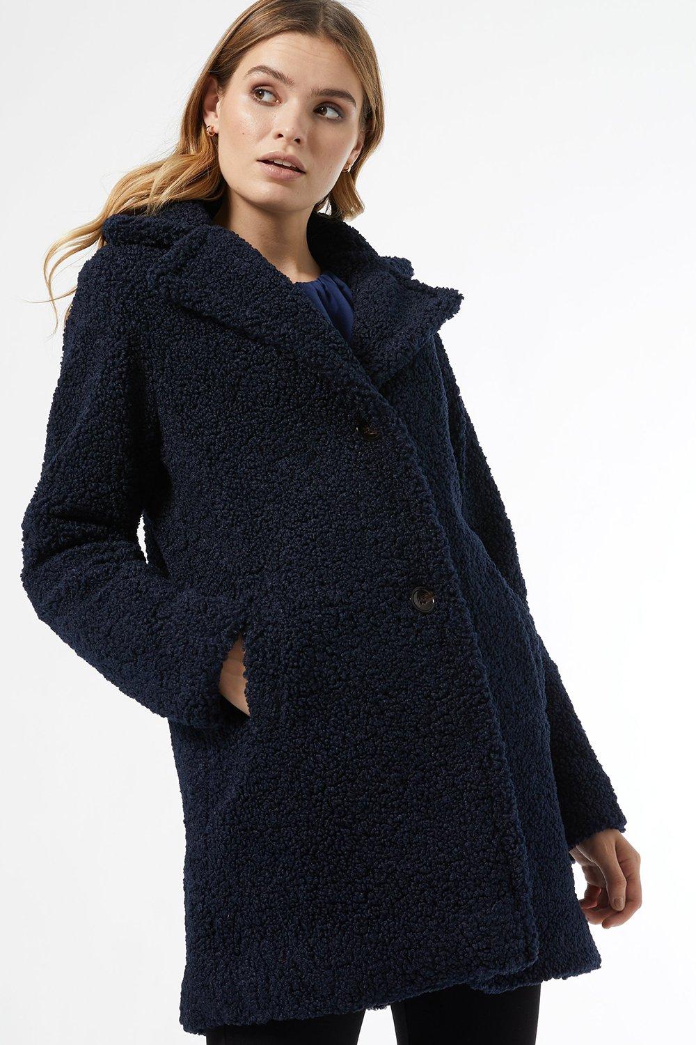 teddy bear coat navy blue