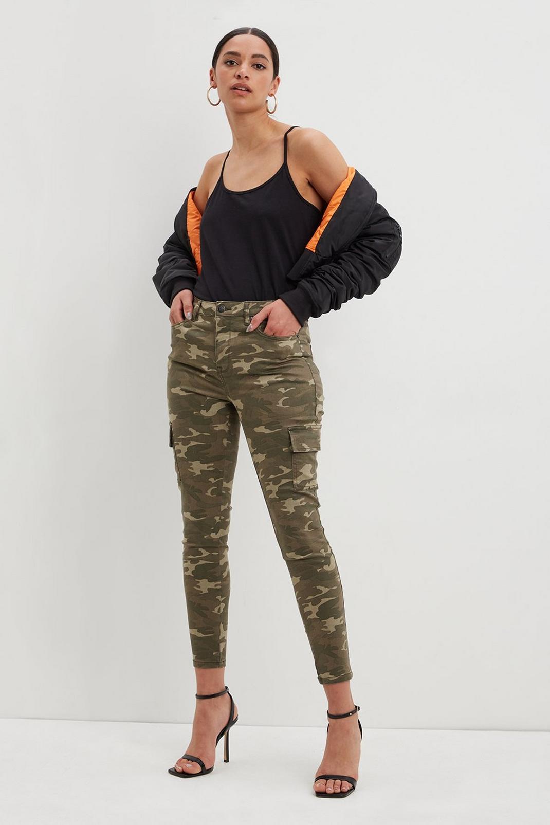 Camouflage Utility Skinny Frankie Jeans image number 1