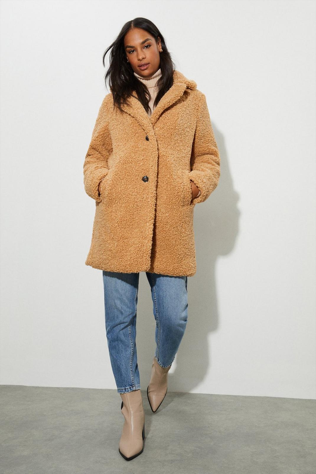 714 Long Teddy Casual Coat image number 2