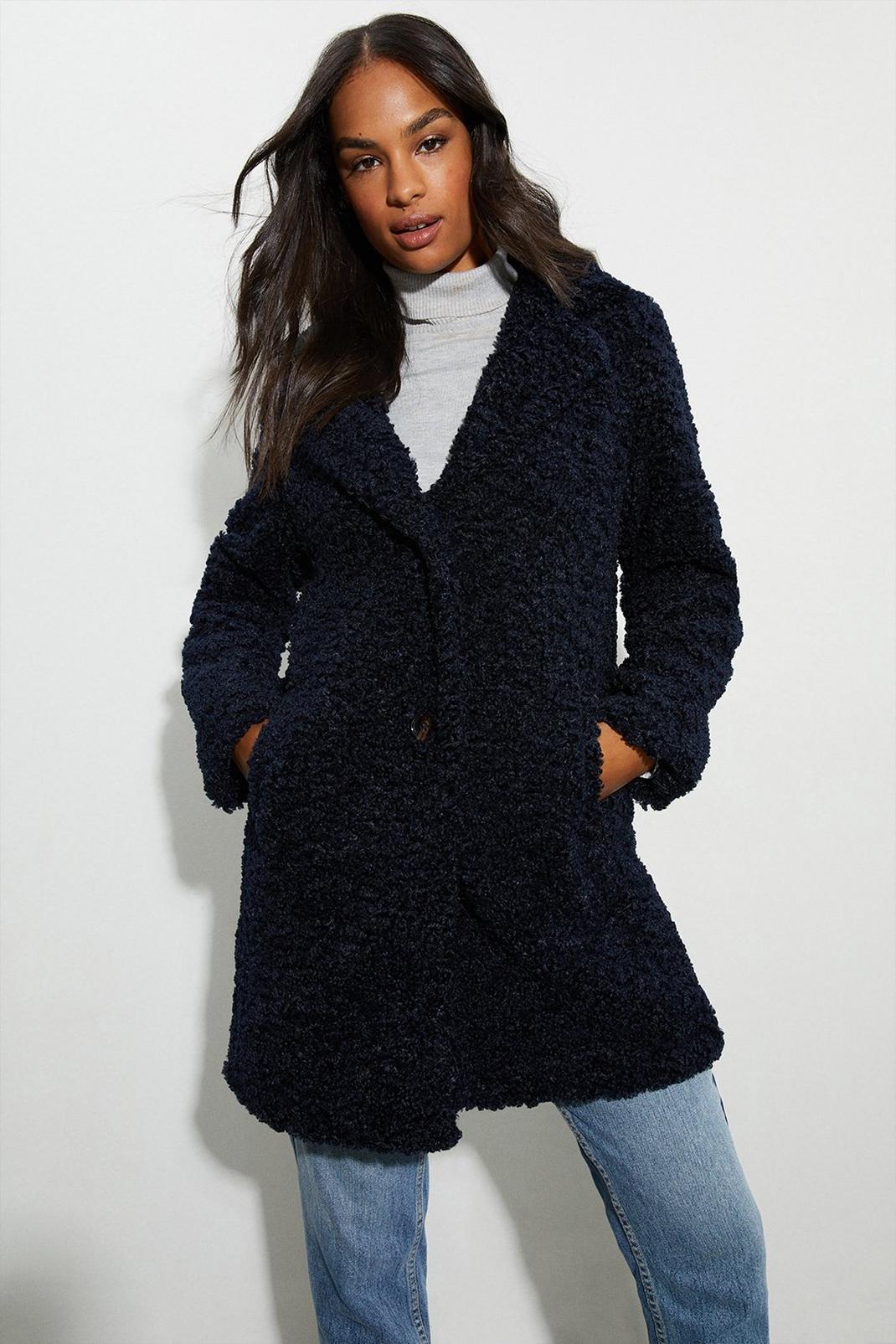 148 Long Teddy Casual Coat image number 1