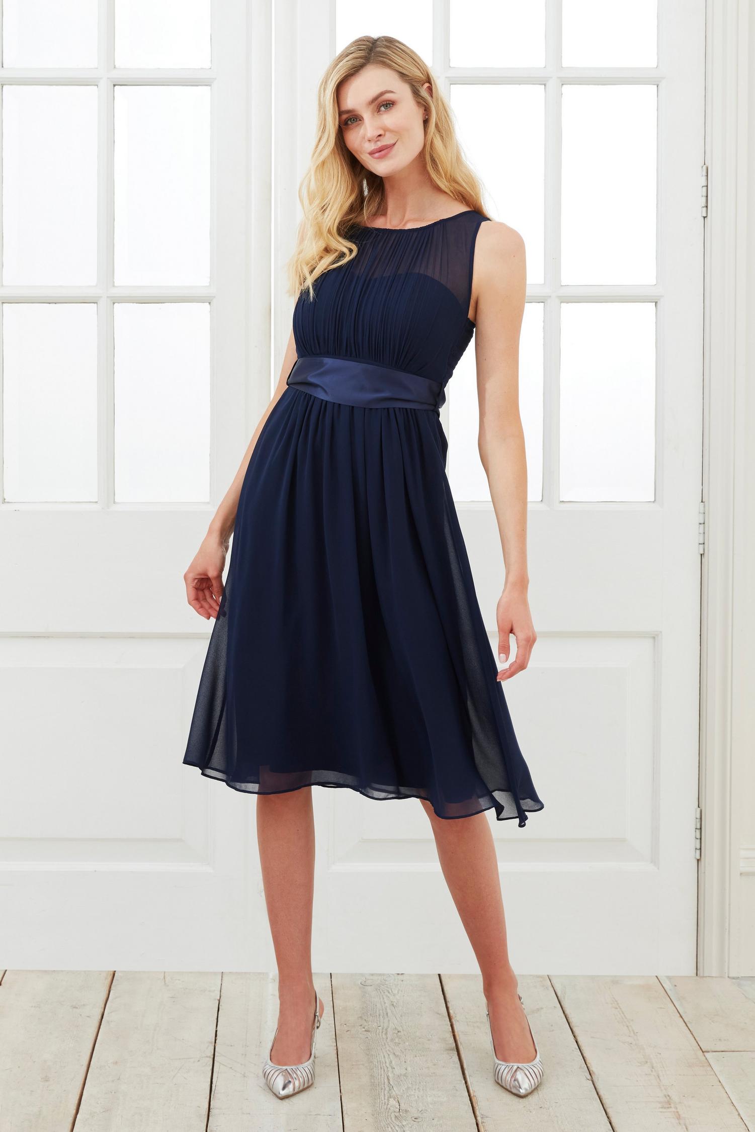 Navy Bethany Midi Dress | Dorothy Perkins UK