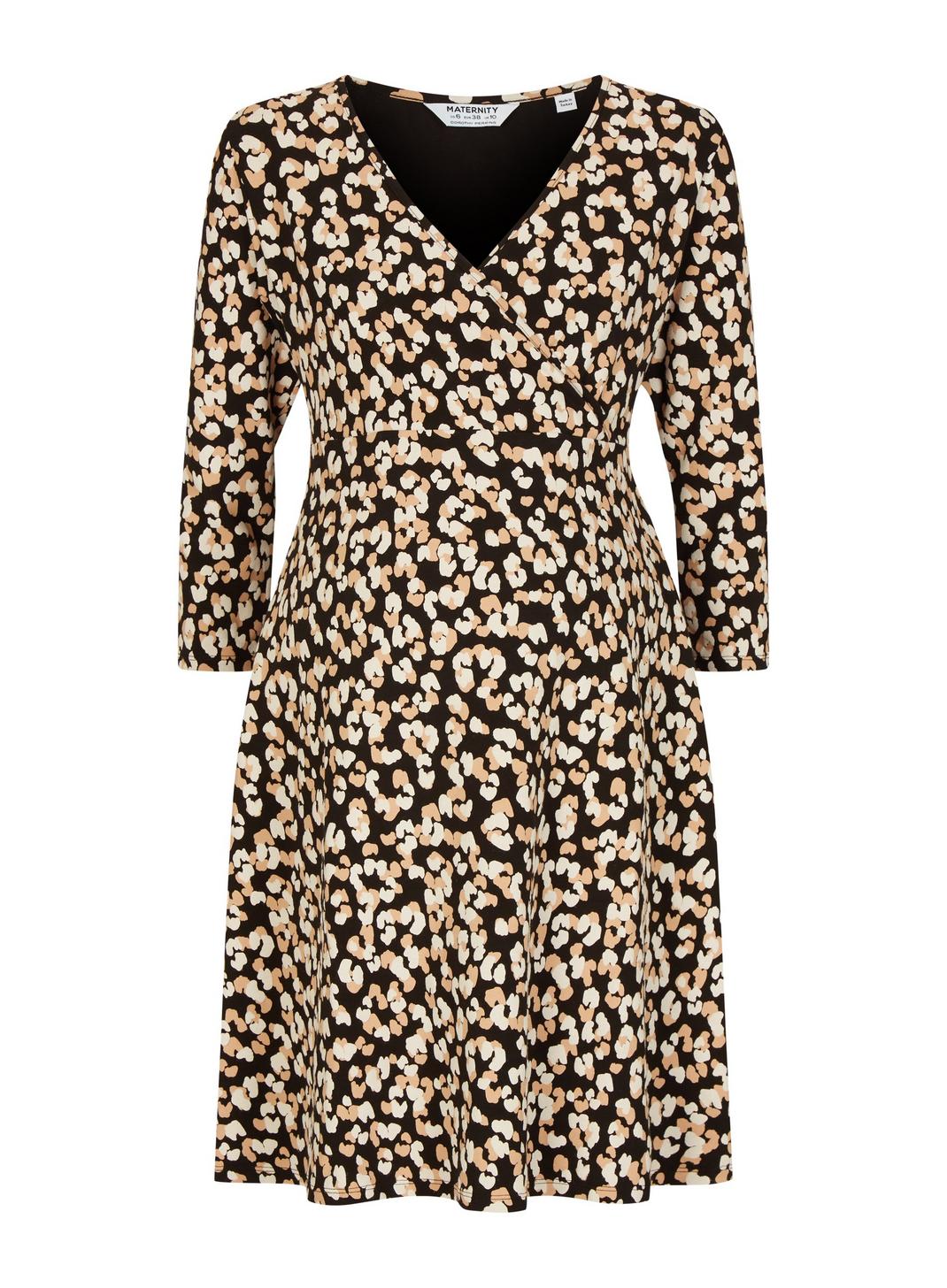 105 Maternity Leopard Wrap Dress image number 2