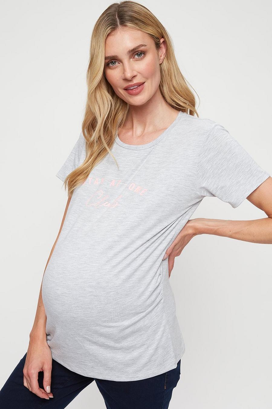 Maternity Grey Stay At Home T-Shirt