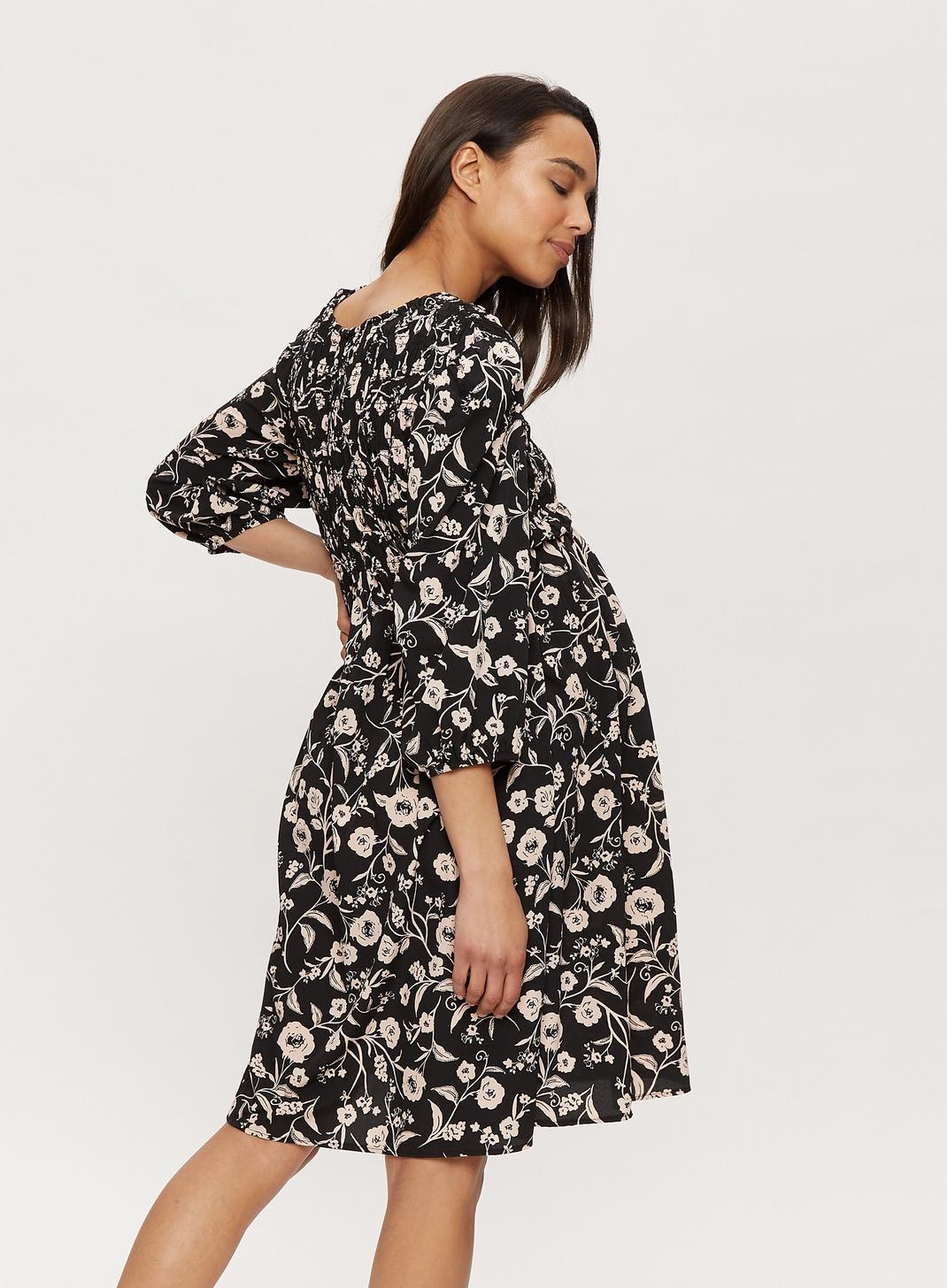 105 Maternity Black Floral Print Dress image number 2