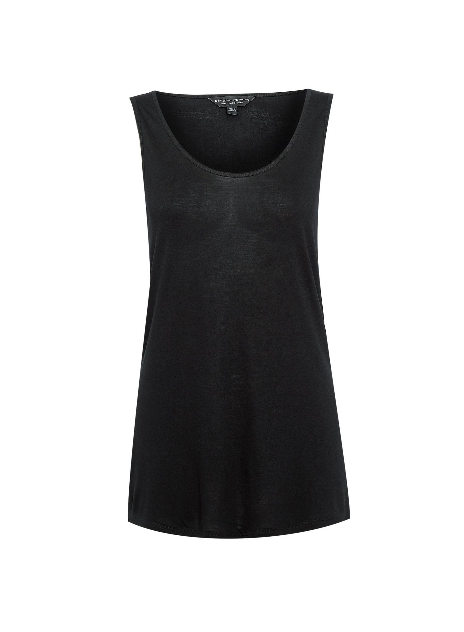 Black Viscose Vest Top Dorothy Perkins UK