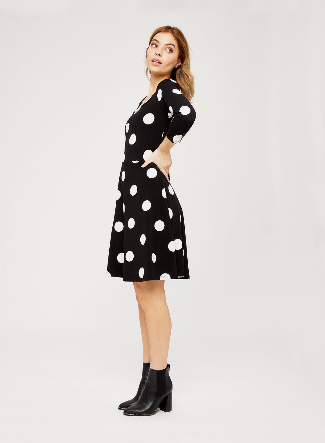 105 Petite Black Spot Dress image number 1