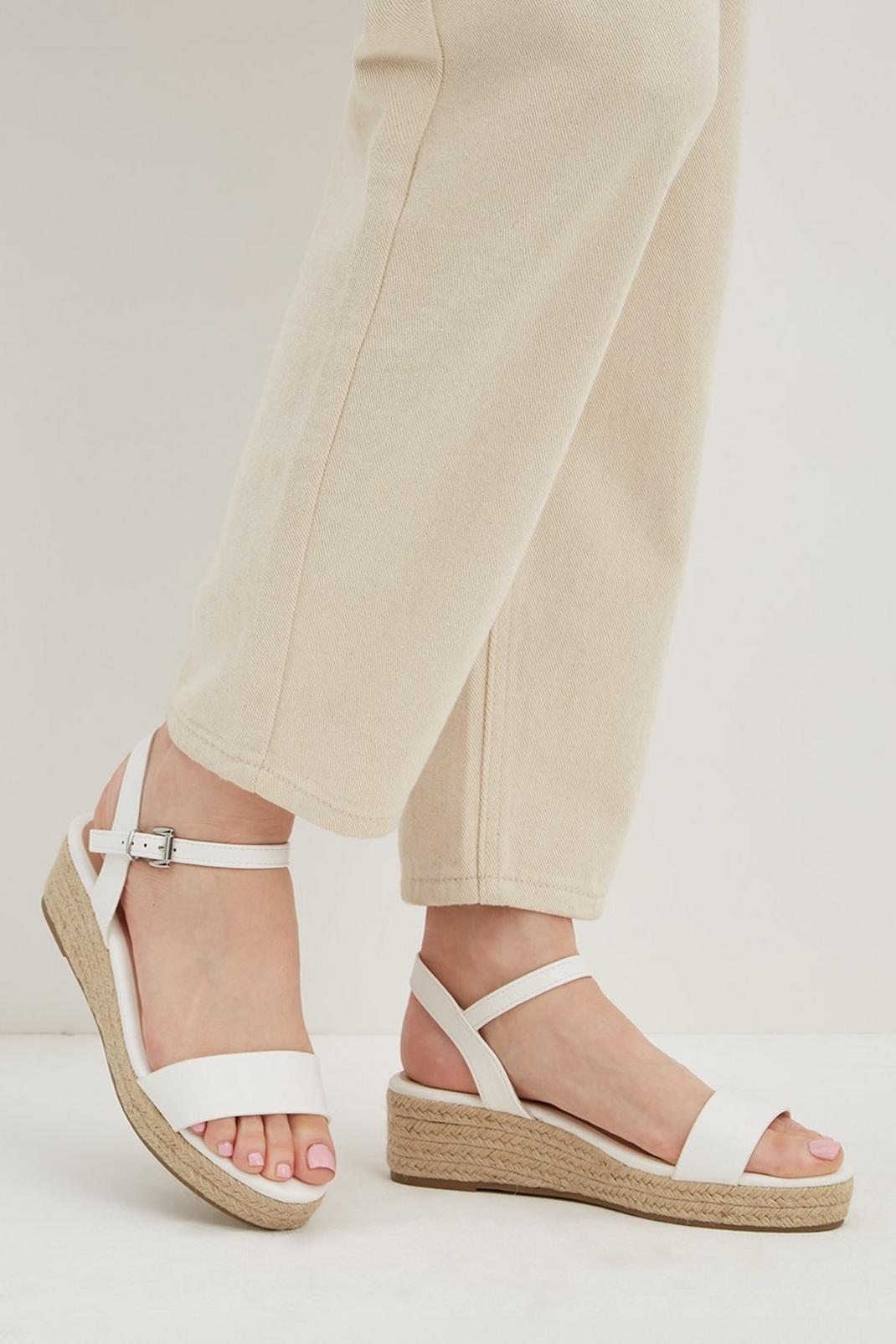 White Rhianna Espadrille Sandals image number 1
