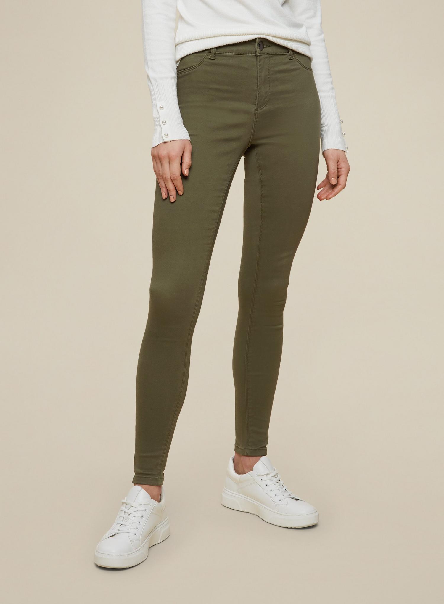 Khaki Regular Peached Frankie Skinny Jeans | Dorothy Perkins EU