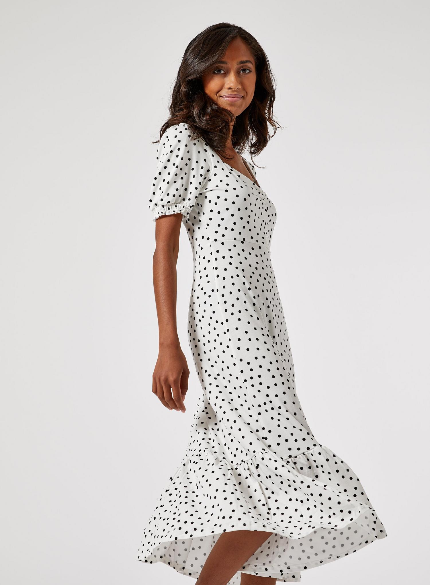 DP Petite White Spot Printed Dress | Dorothy Perkins EU