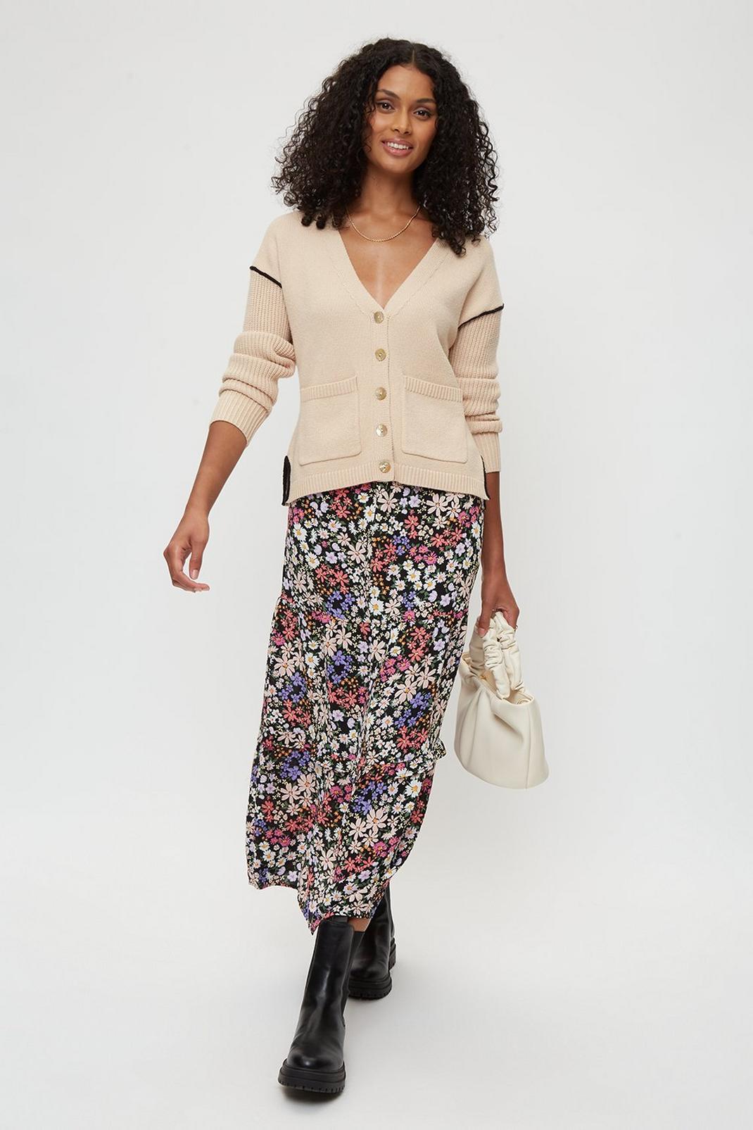 144 Multi Floral Midi Skirt  image number 2
