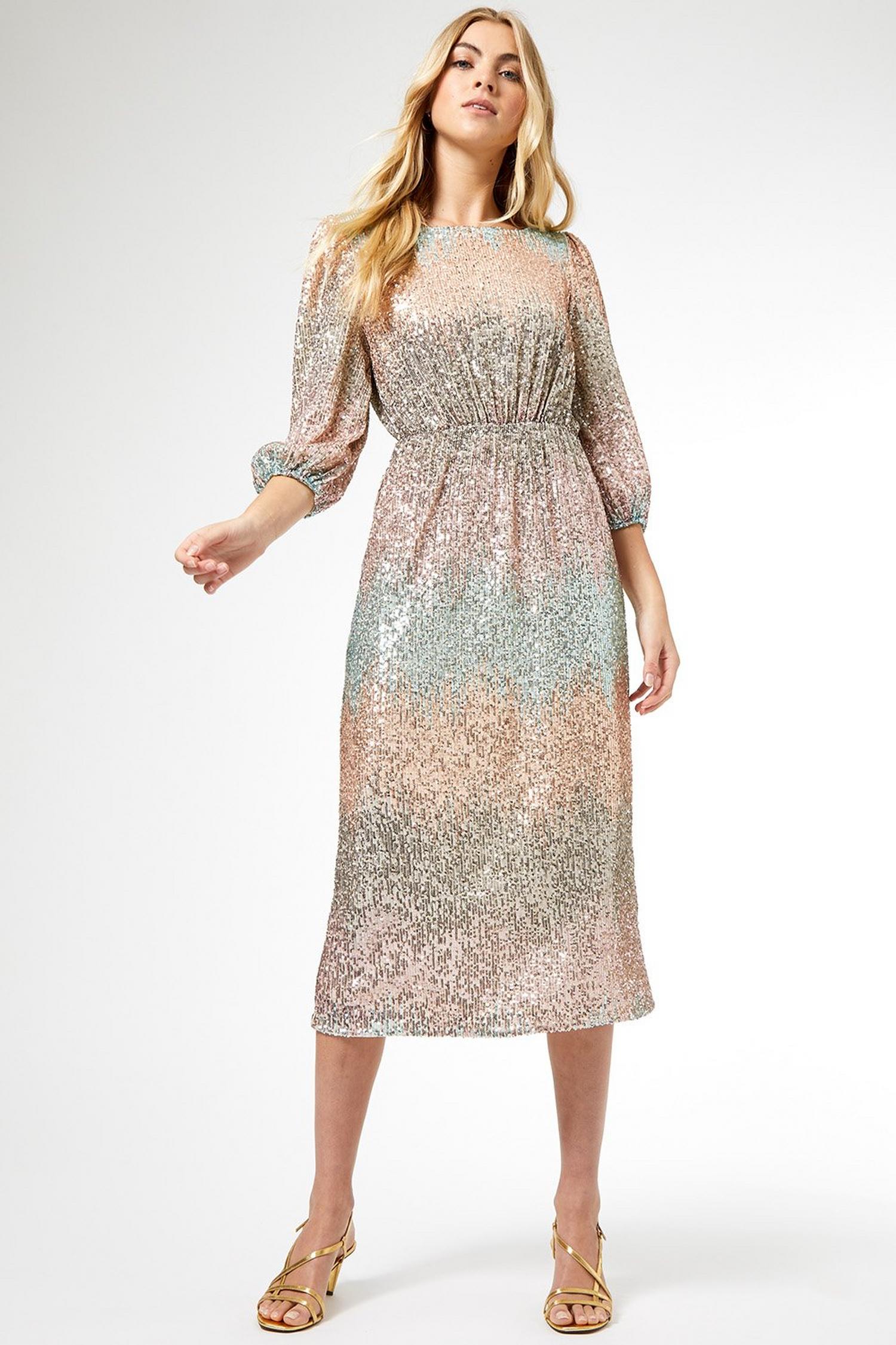 robe sequin midi