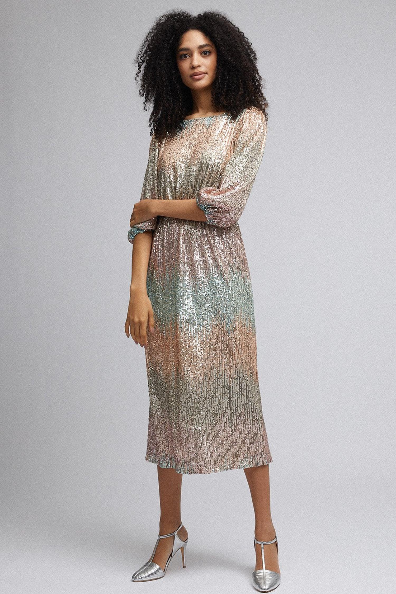 multi coloured midi dress