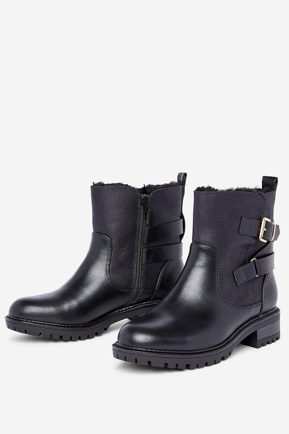 dorothy perkins black biker boots