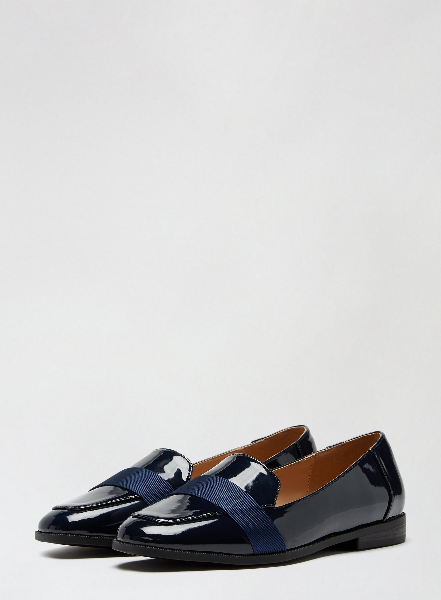 wide fit navy loafers