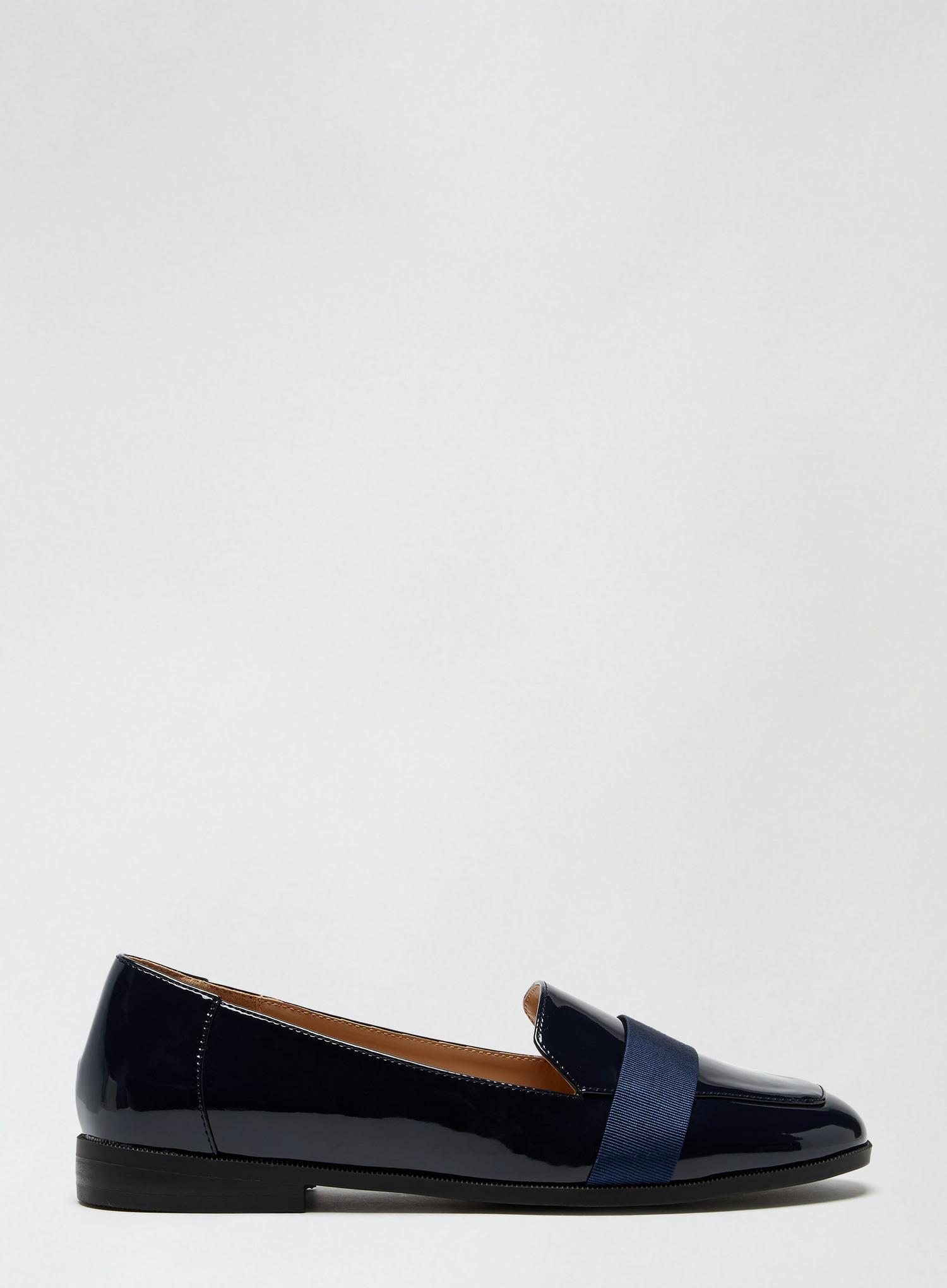 wide fit navy loafers