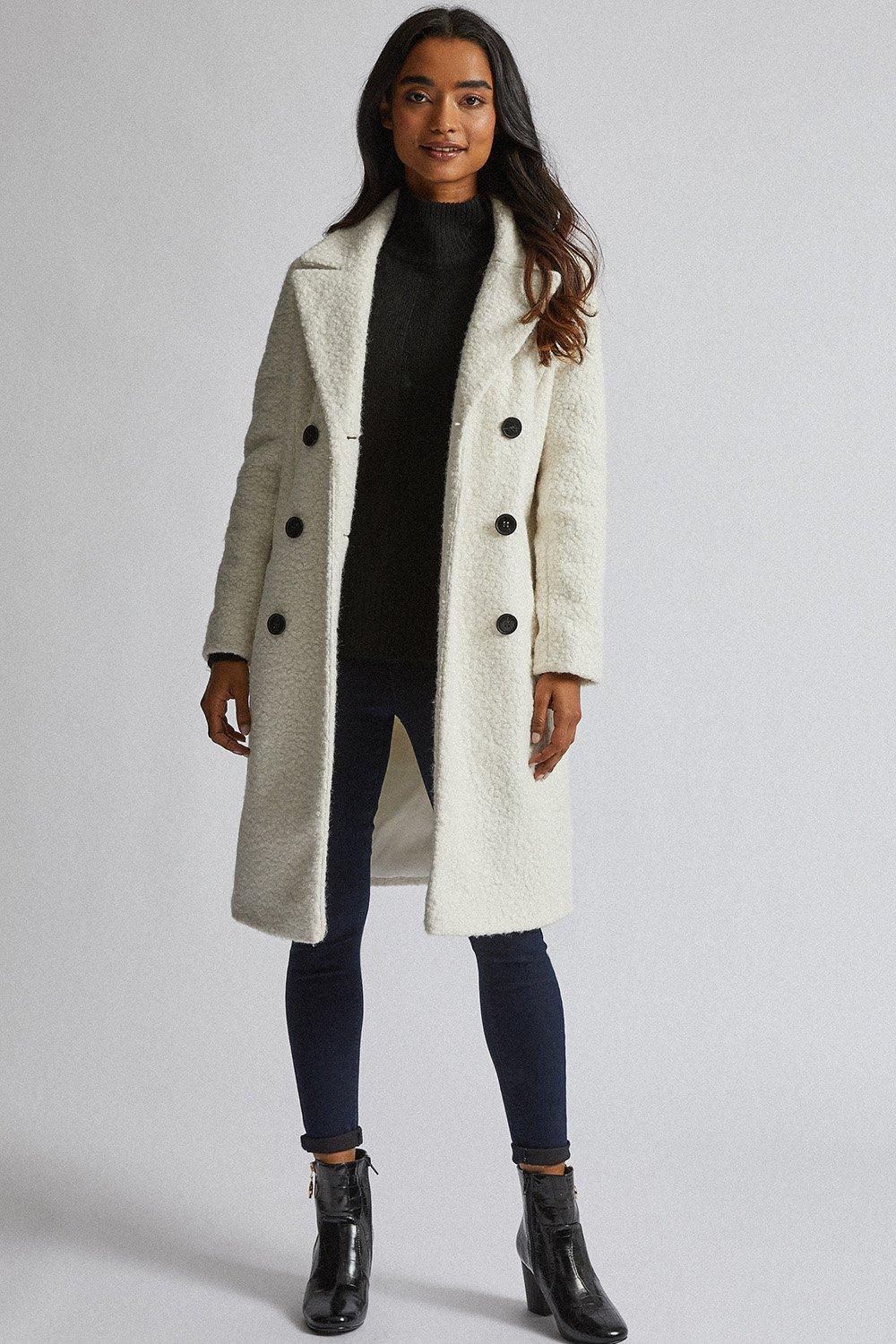 petite cream coat