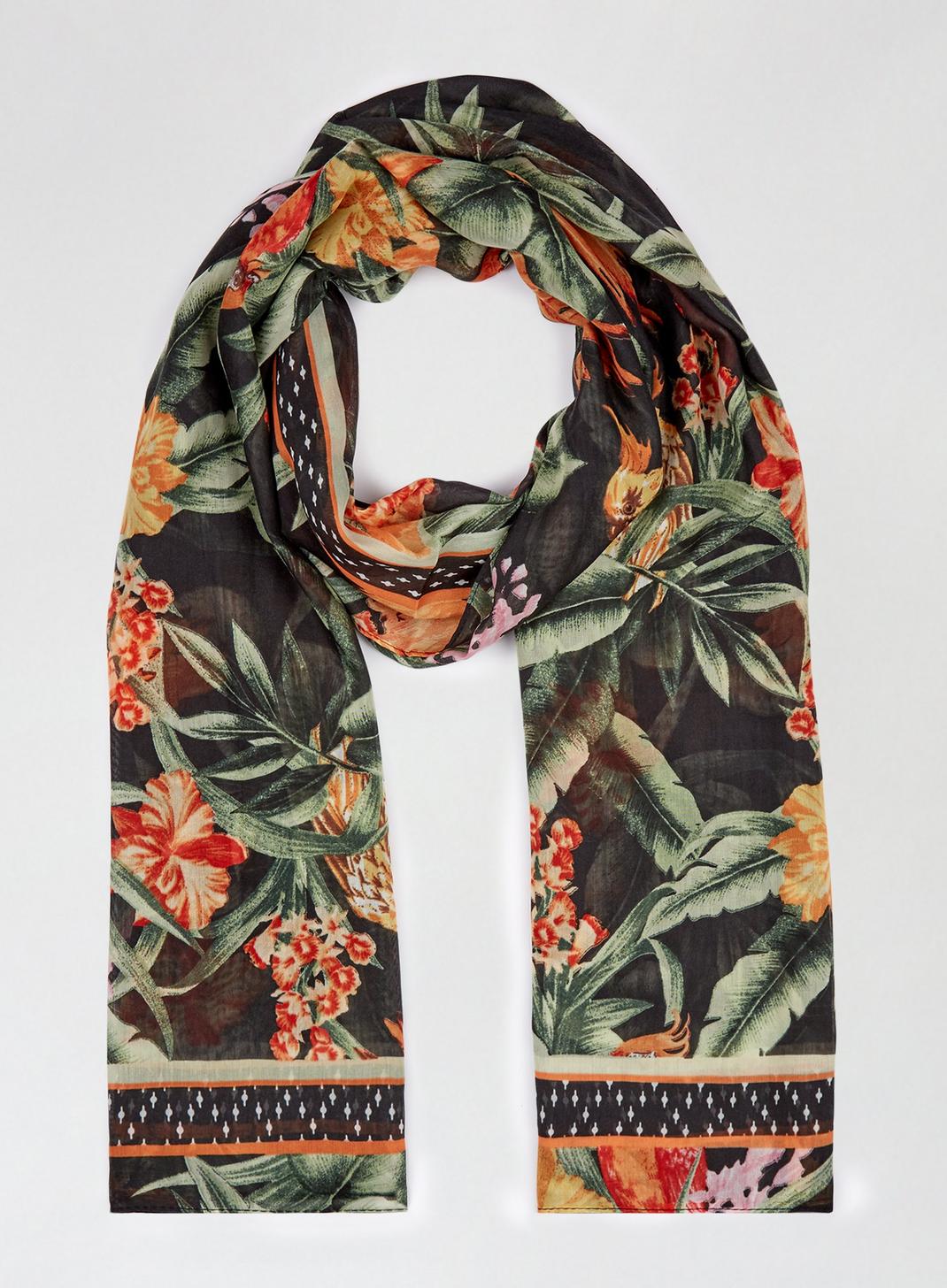 105 Tropical  Print Lightweight Scarf image number 1