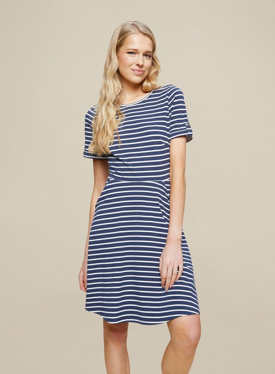 Navy Stripe T-Shirt Dress