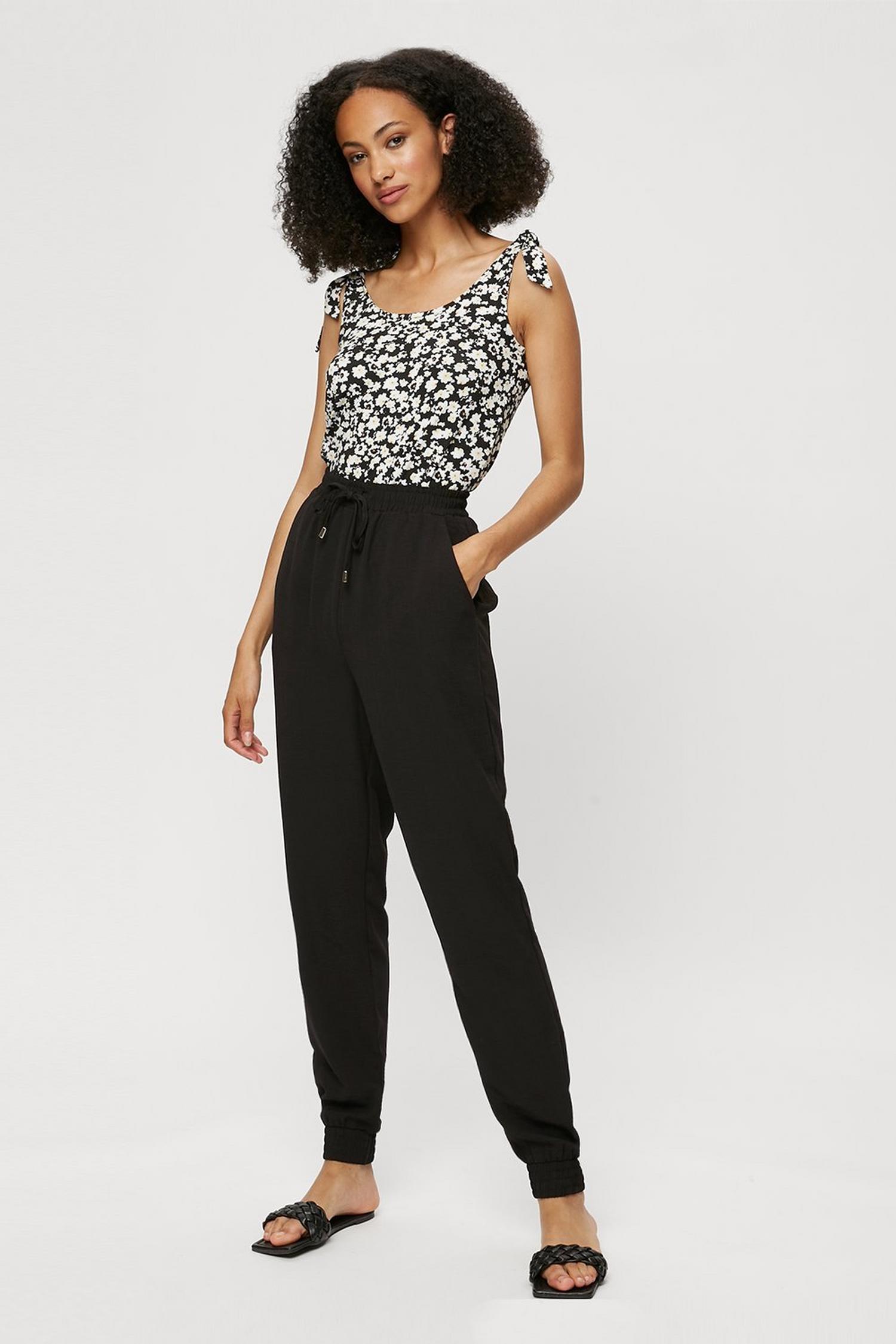 Tall Black Woven Jogger | Dorothy Perkins UK