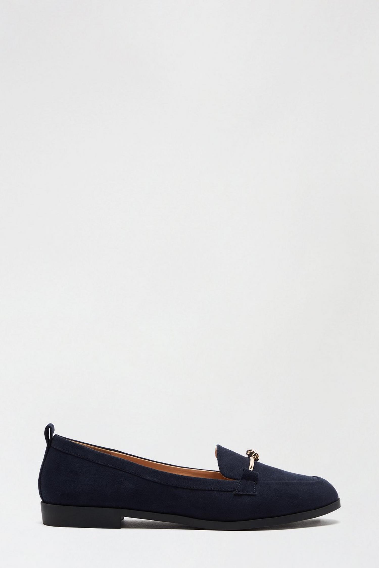 wide fit navy loafers