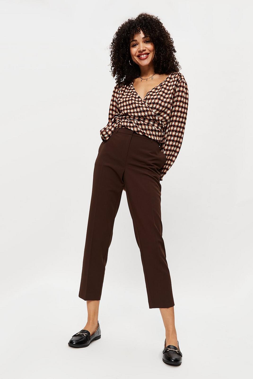 Chocolate Slim Ankle Grazer Trouser image number 1