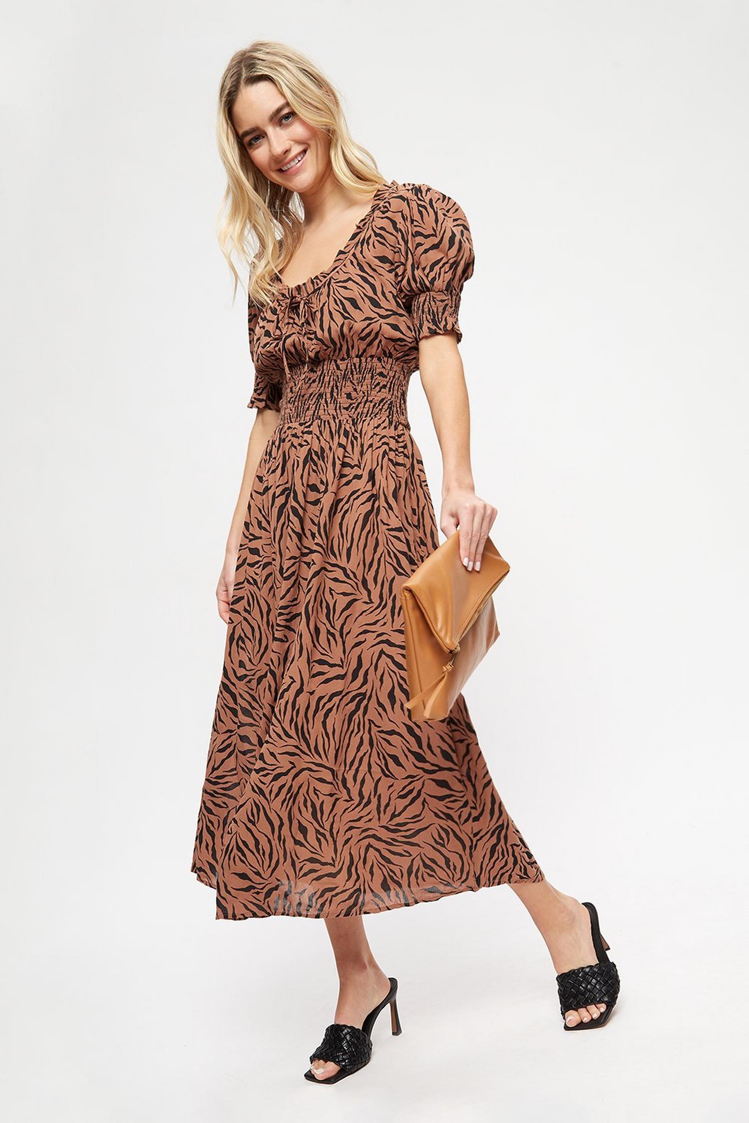 new look zebra midi dress