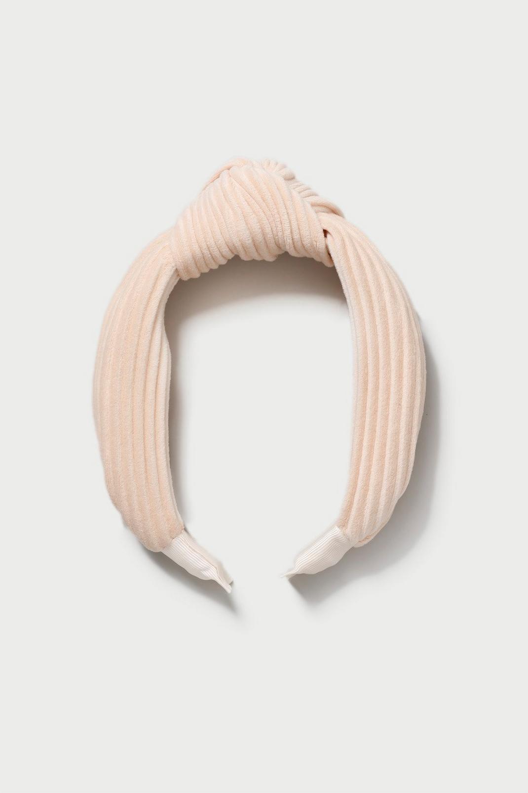 Cream Soft Ribbed Alice Band image number 1