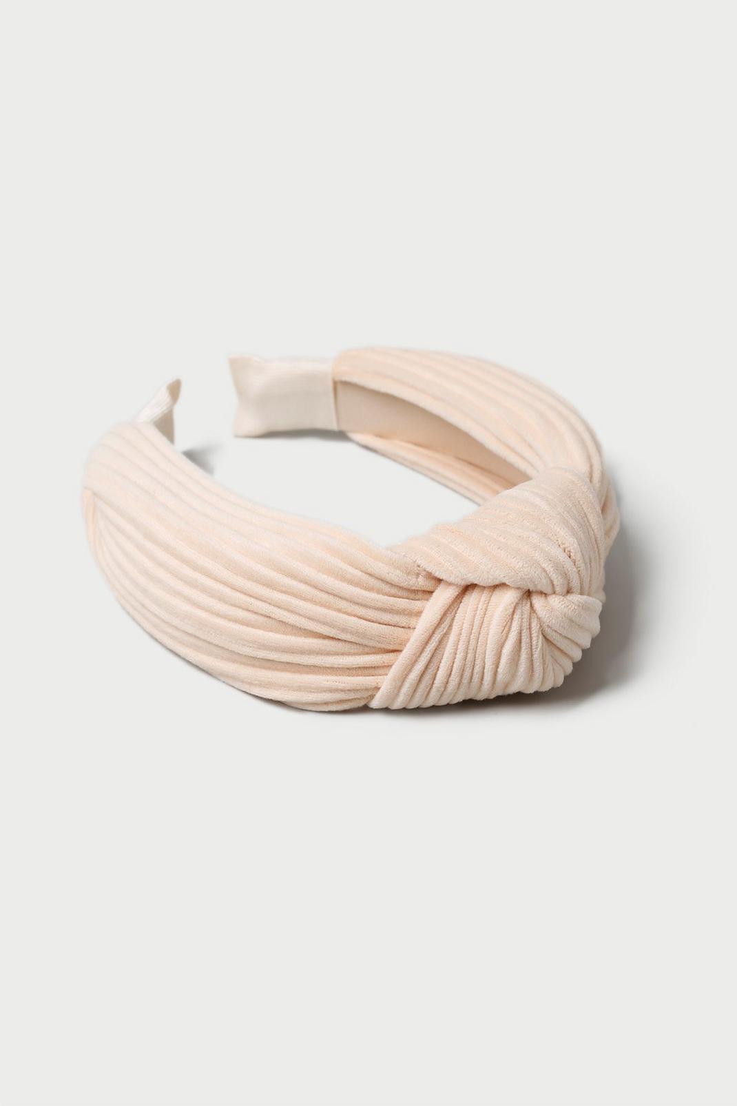 123 Cream Soft Ribbed Alice Band image number 2
