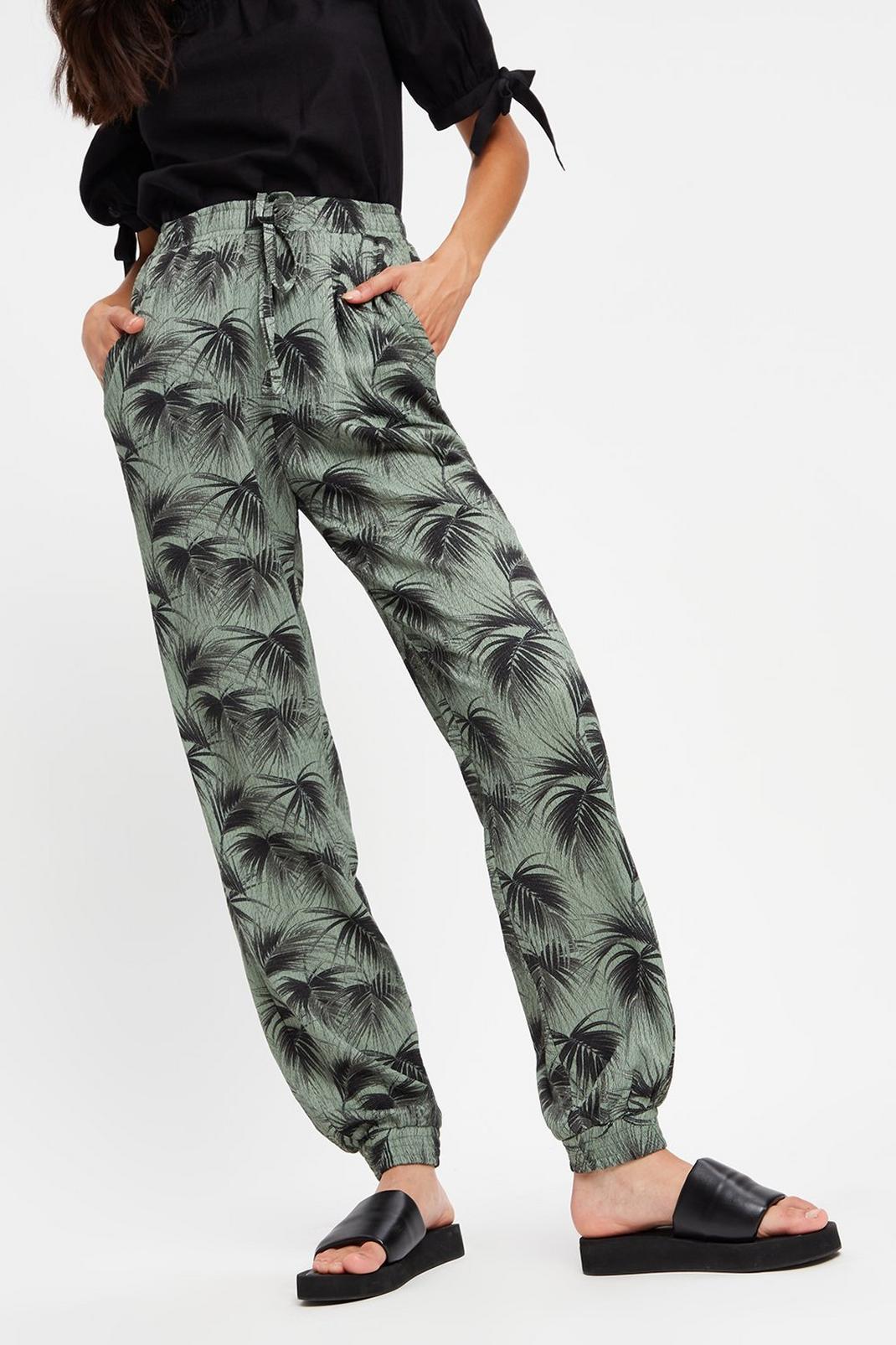 144 Tall Palm Print Textured Jersey Jogger  image number 2