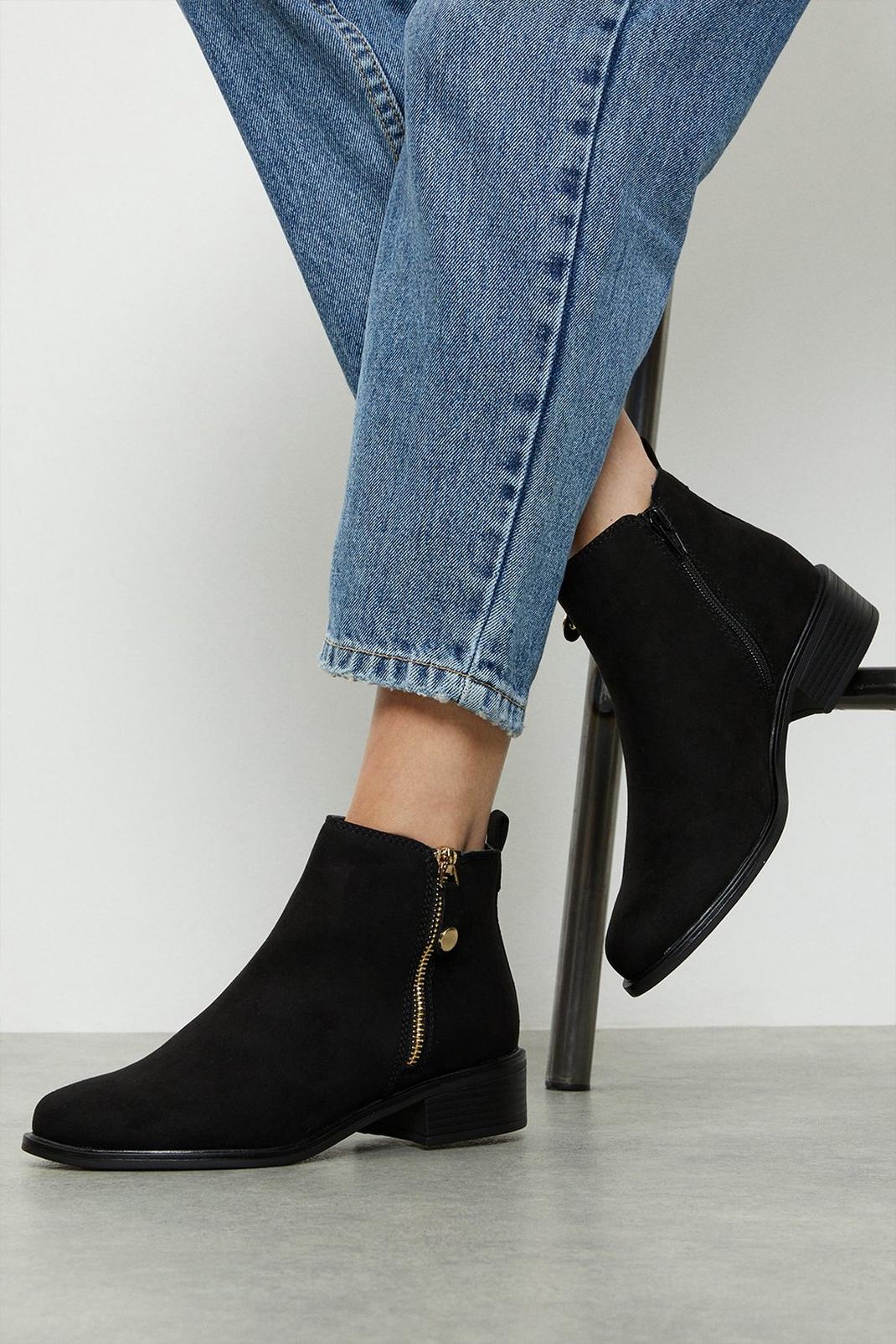 Black Mable Side Zip Ankle Boot image number 1