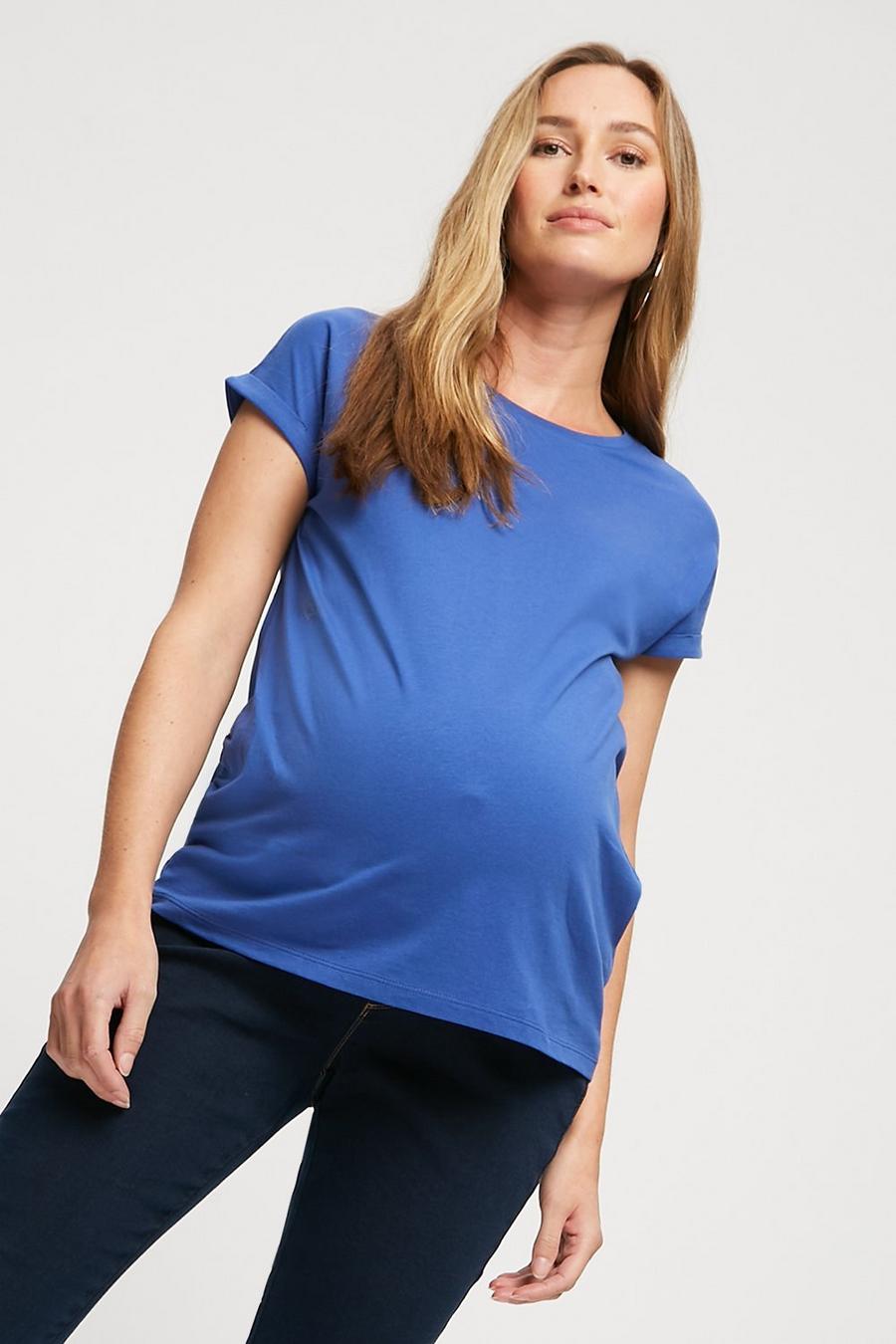 Maternity Roll Sleeve Organic Cotton Jersey T-shirt
